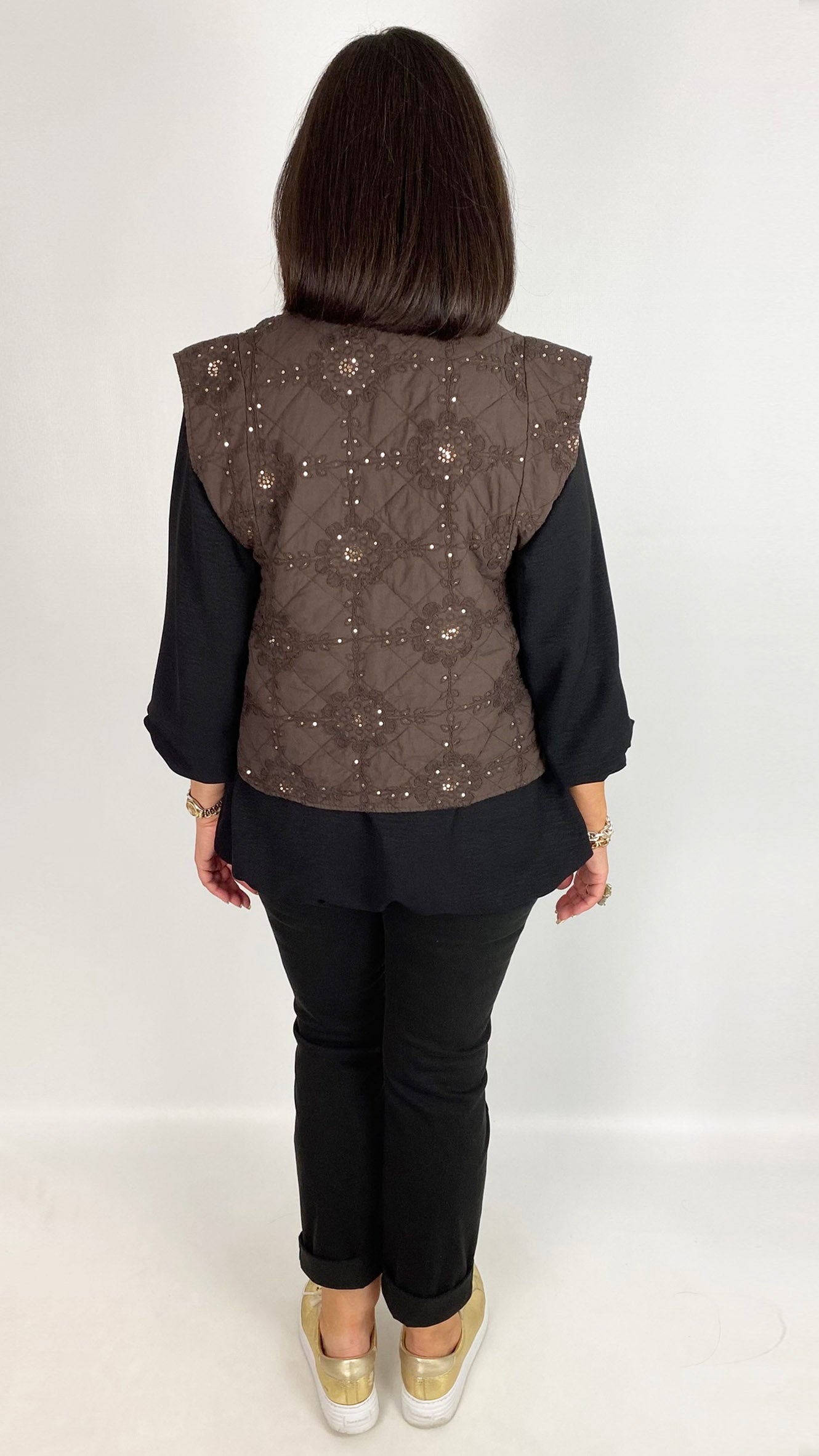 Sequin embellished edge-to-edge waistcoat | 5 Colours