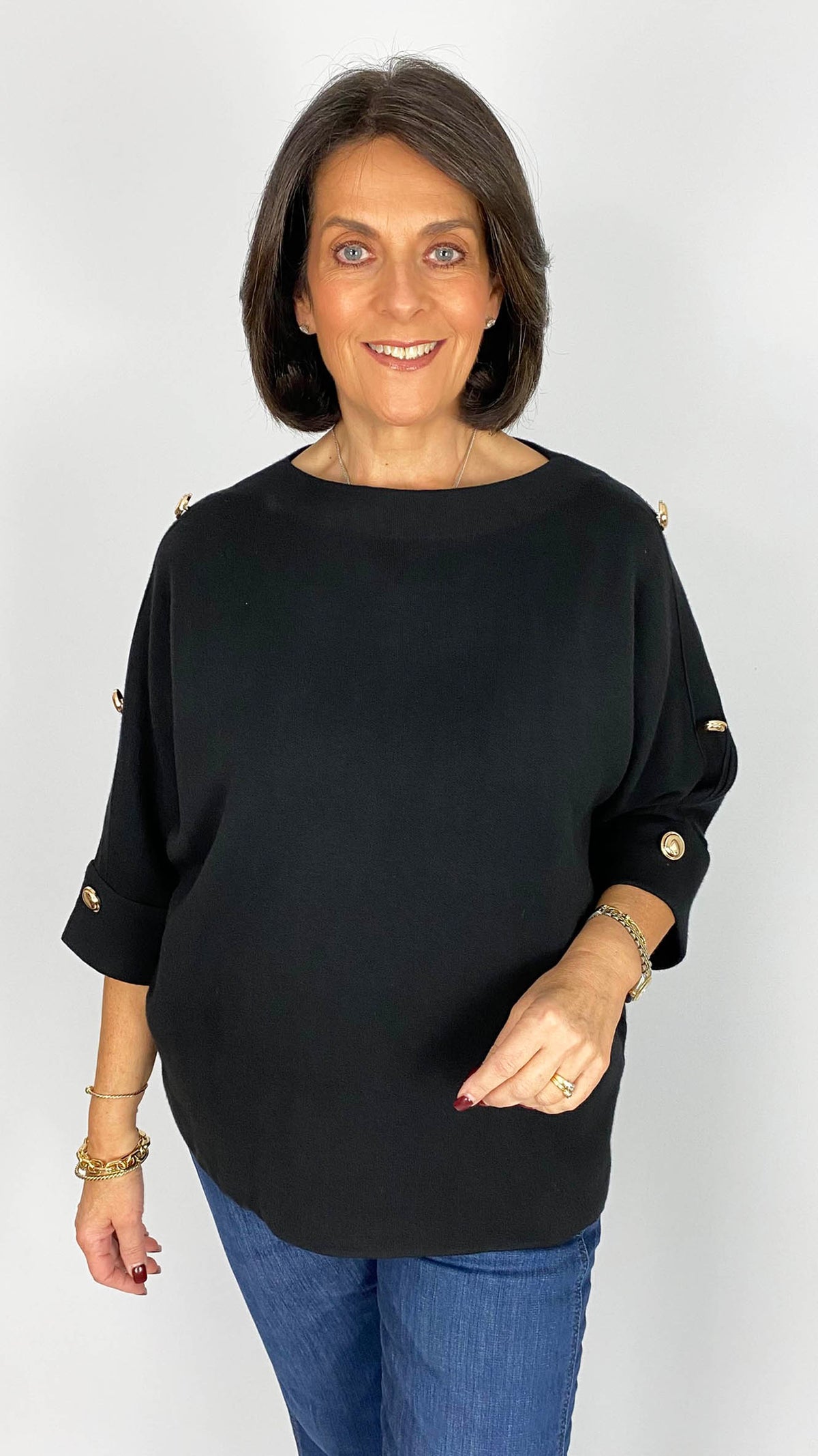Slash neck button detail jumper | 5 Colours