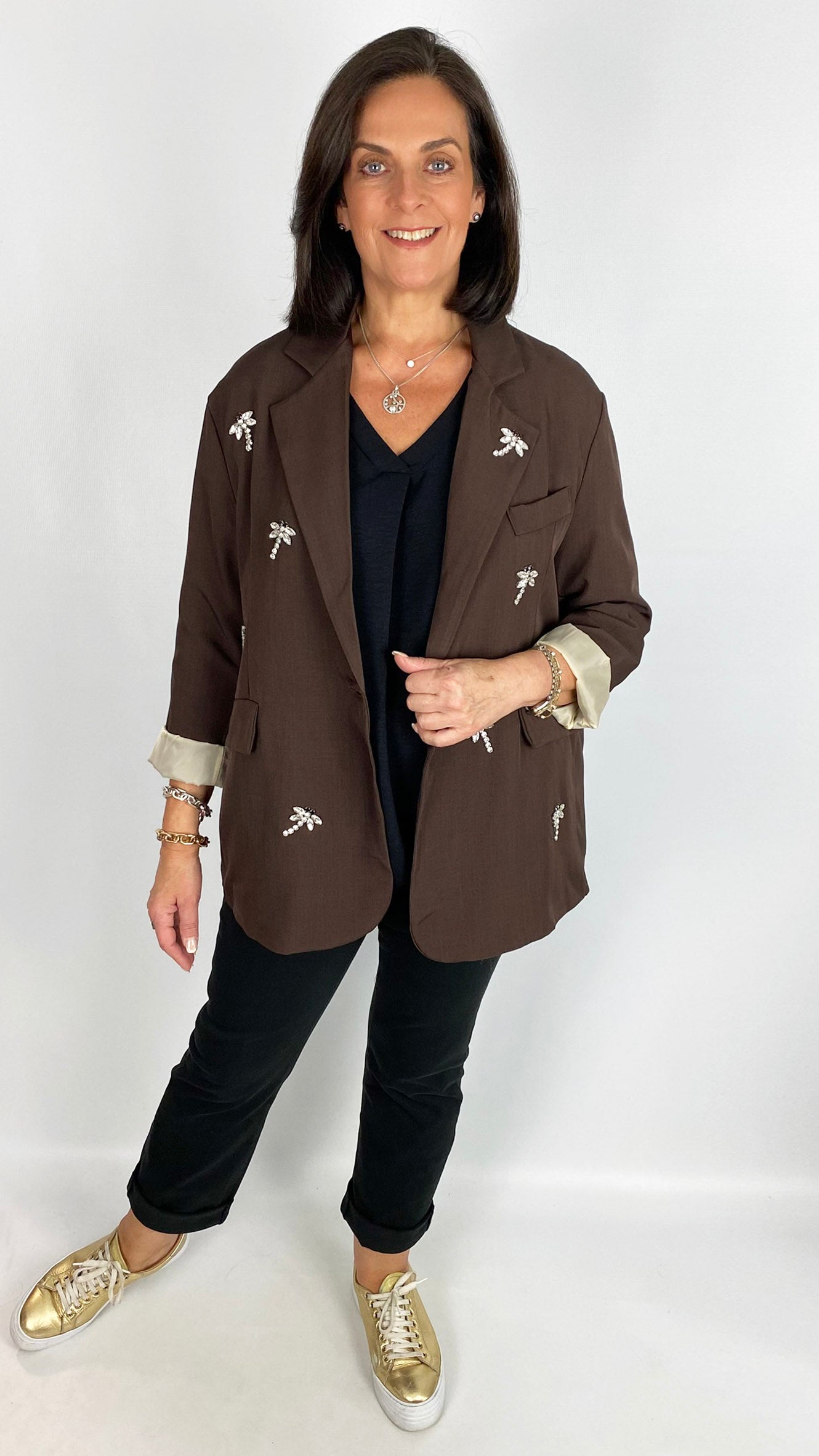 Rhinestone dragonfly embellished blazer | 3 Colours | last 1s