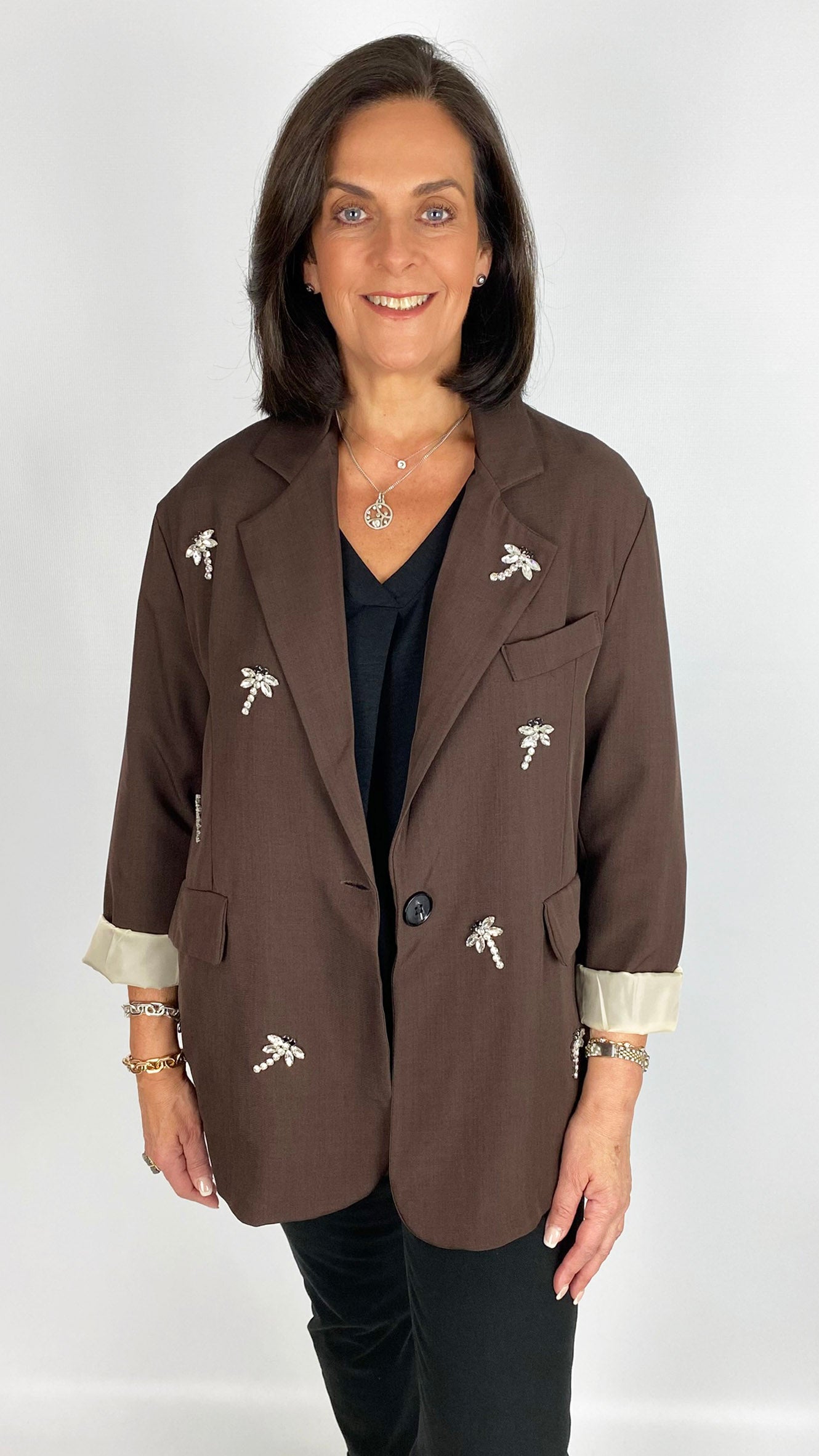 Rhinestone dragonfly embellished blazer | 3 Colours | last 1s