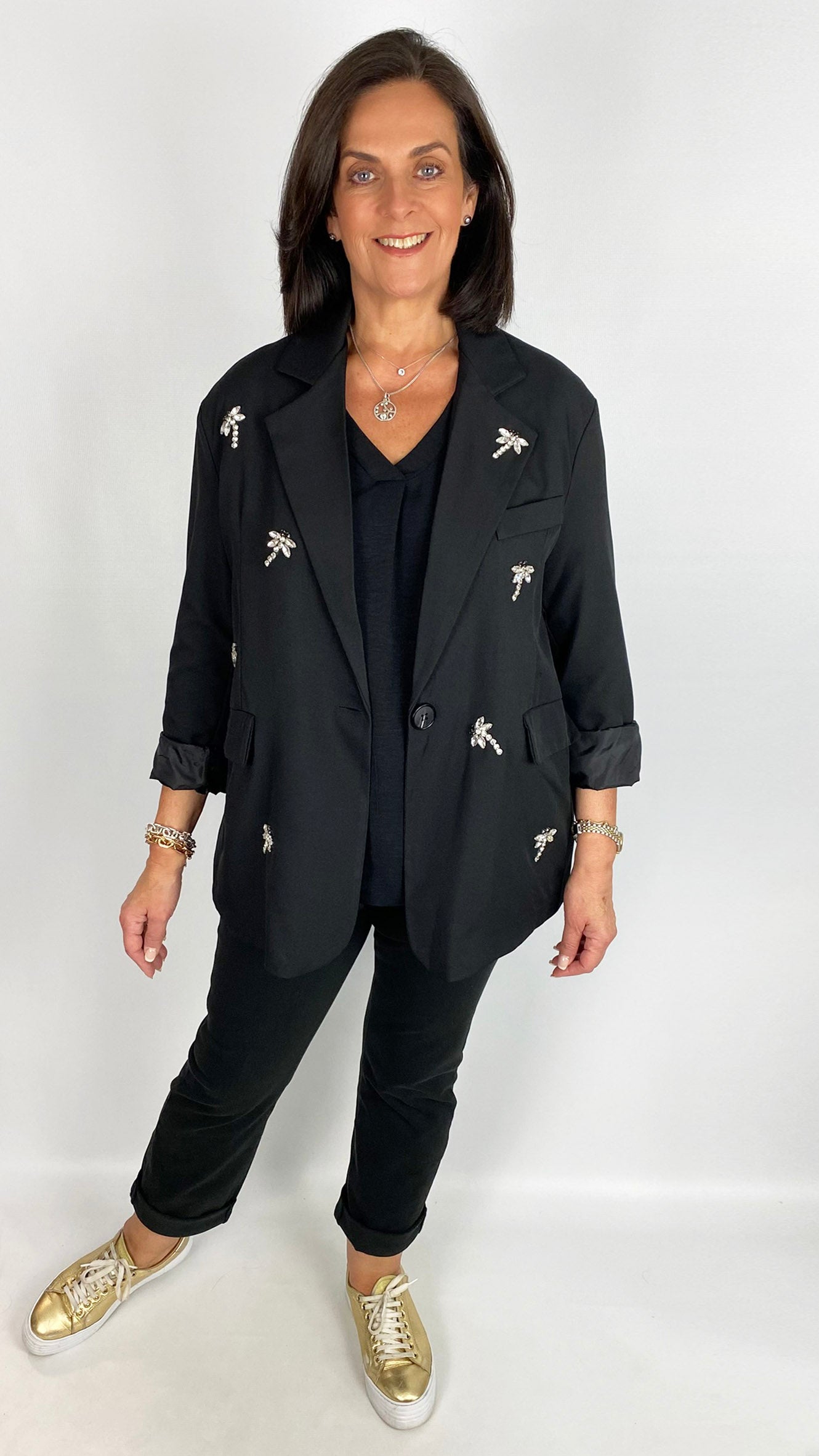 Rhinestone dragonfly embellished blazer | 3 Colours | last 1s