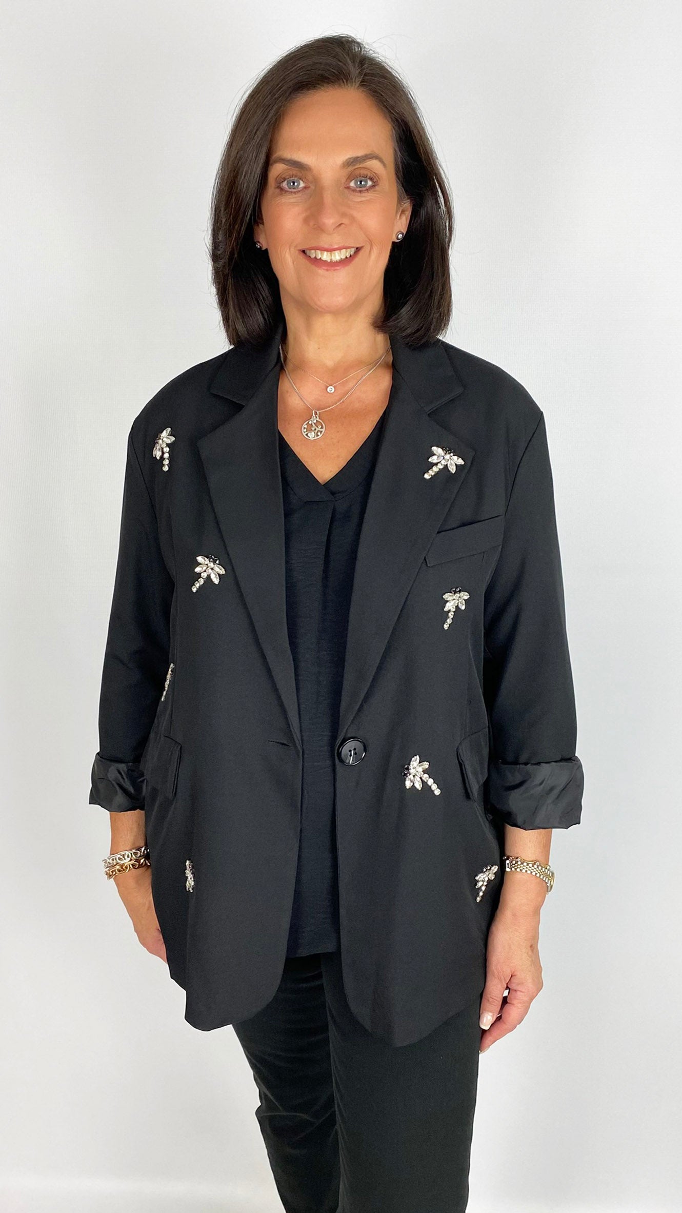 Rhinestone dragonfly embellished blazer | 3 Colours | last 1s