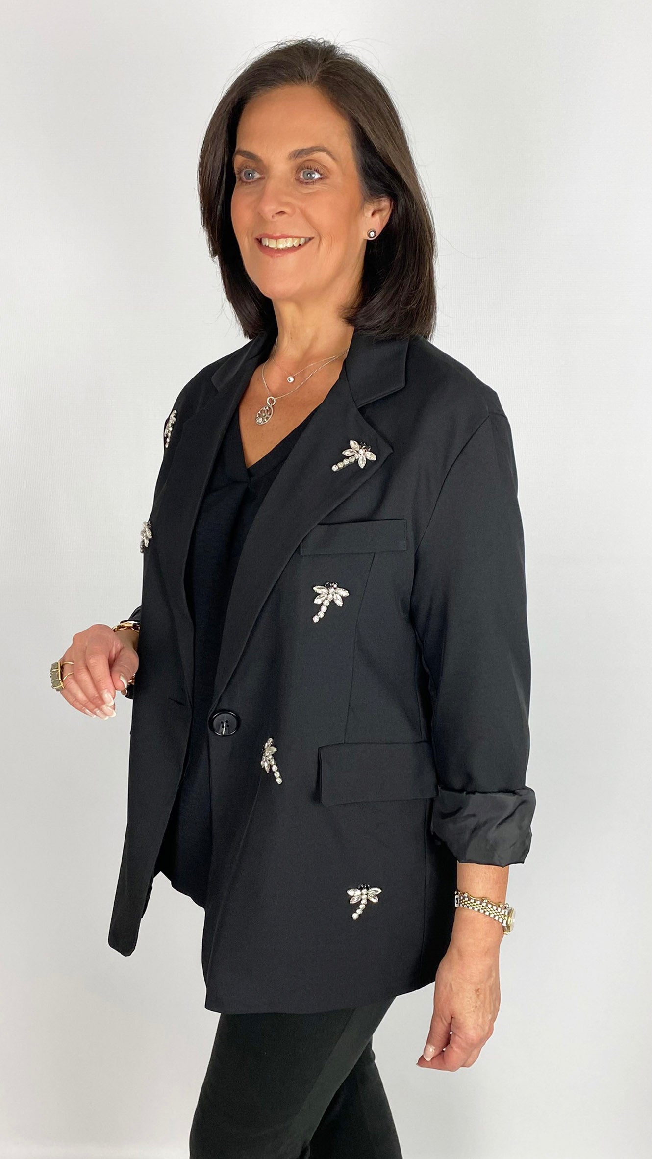 Rhinestone dragonfly embellished blazer | 3 Colours | last 1s