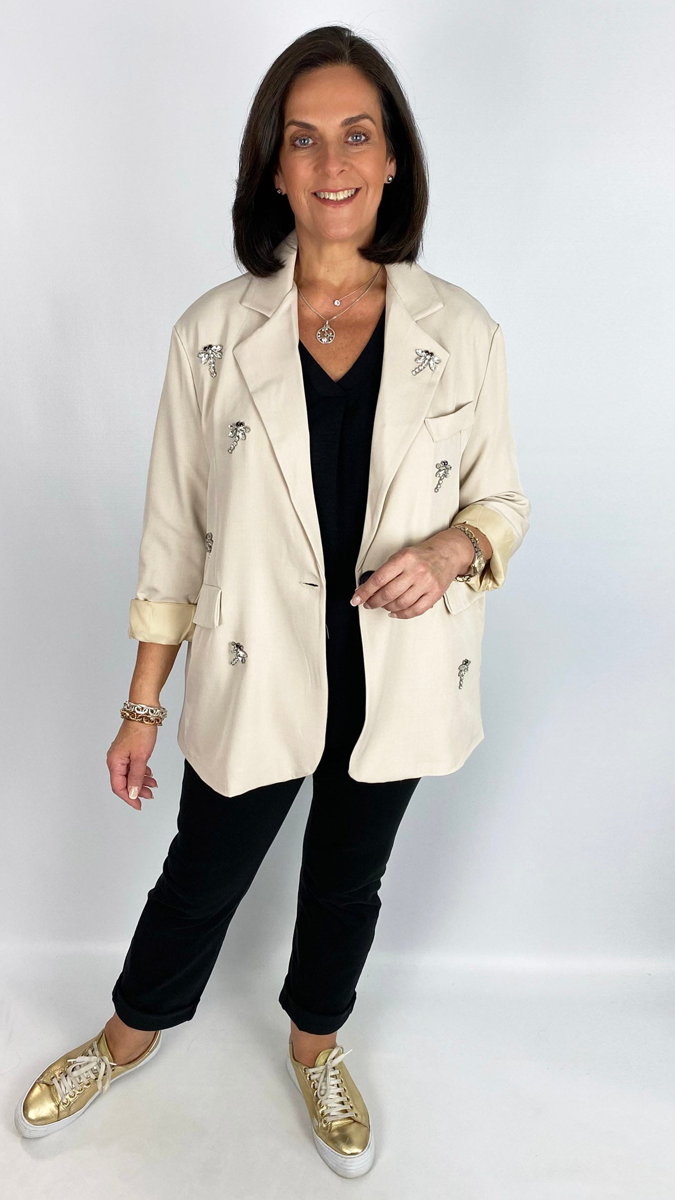 Rhinestone dragonfly embellished blazer | 3 Colours | last 1s