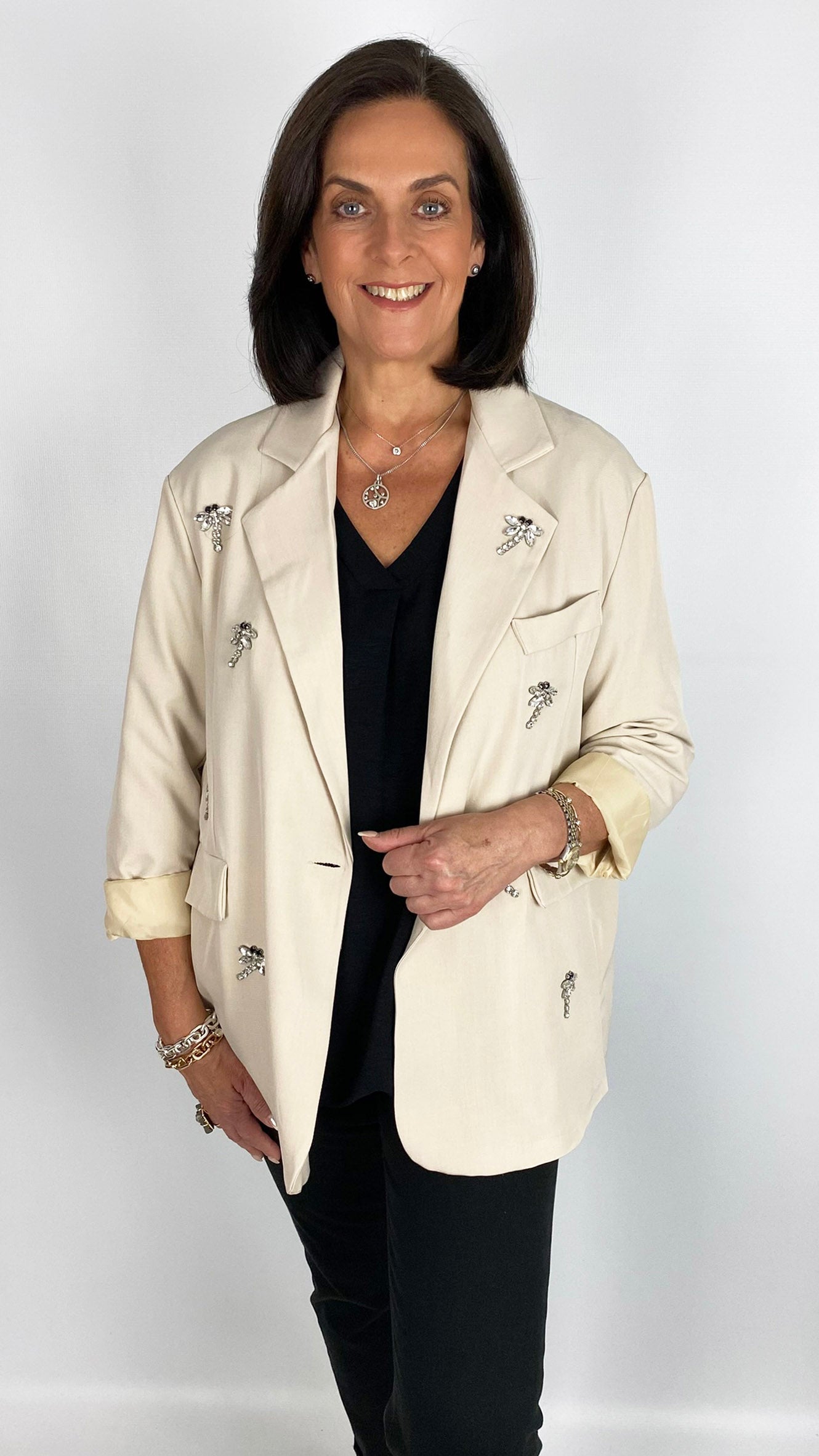 Rhinestone dragonfly embellished blazer | 3 Colours | last 1s