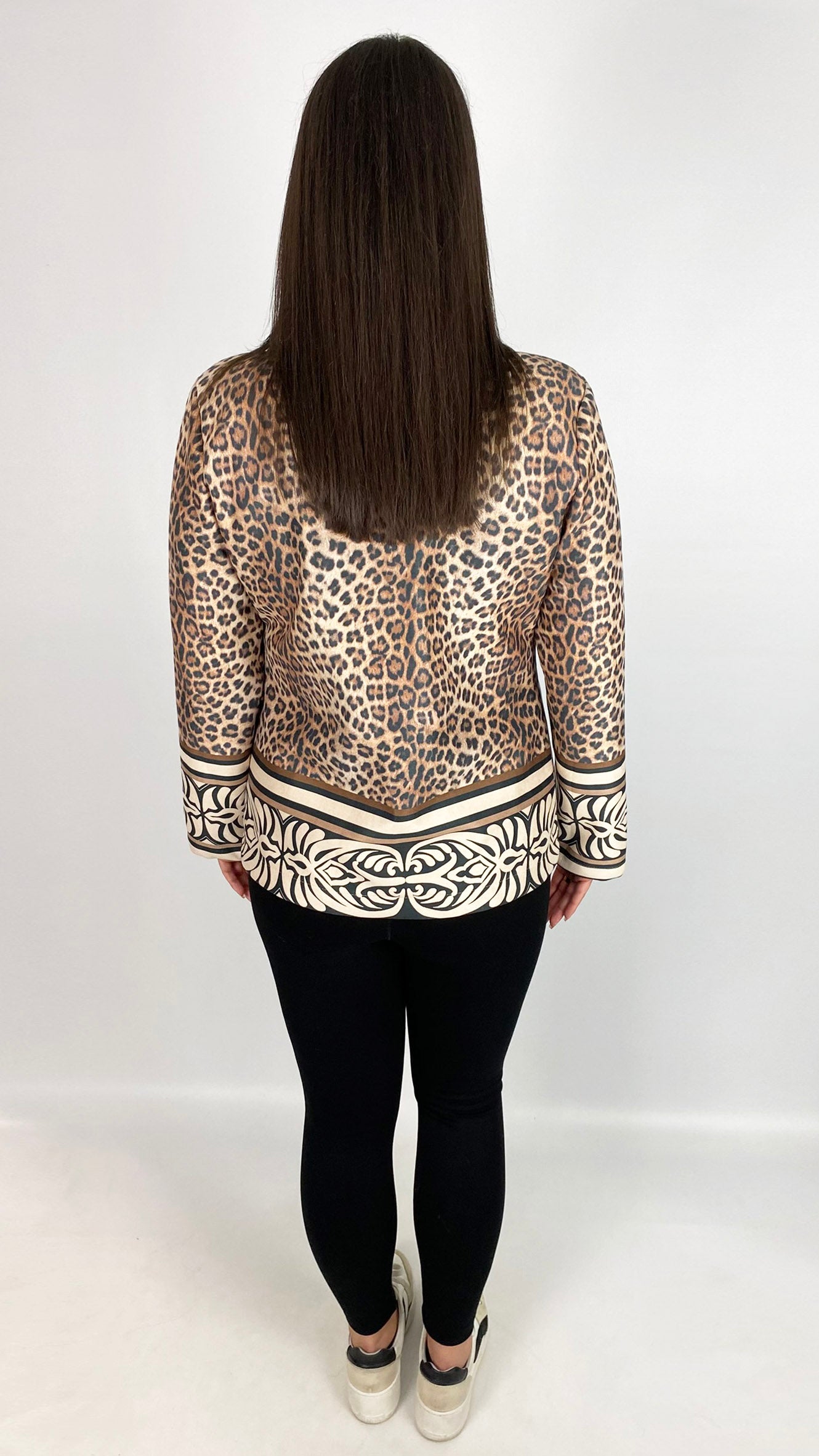 Suedette animal print blazer | Natural | last 1