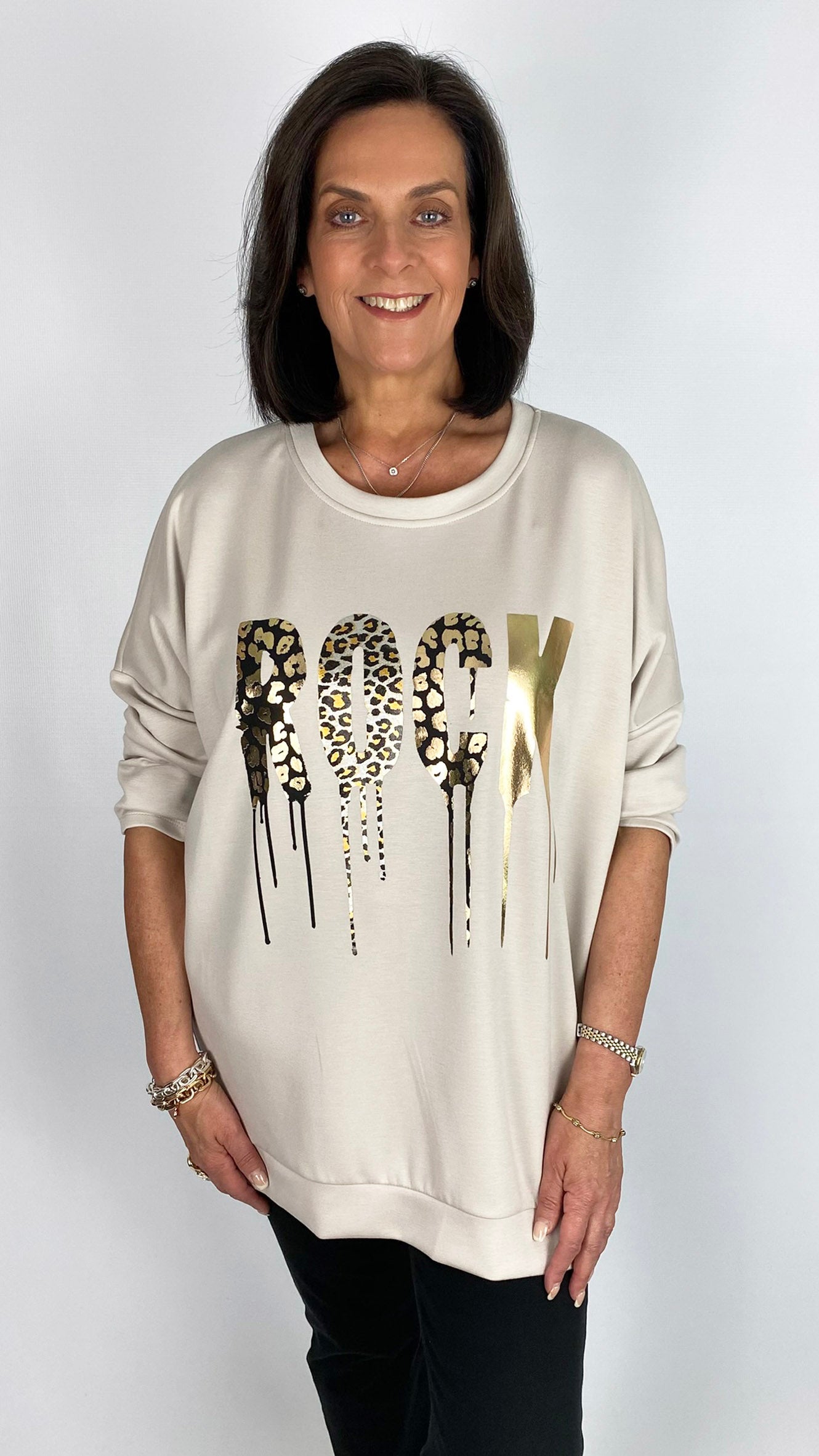 Lightweight silky soft zip-back AP 'ROCK' sweatshirt | 7 Colours