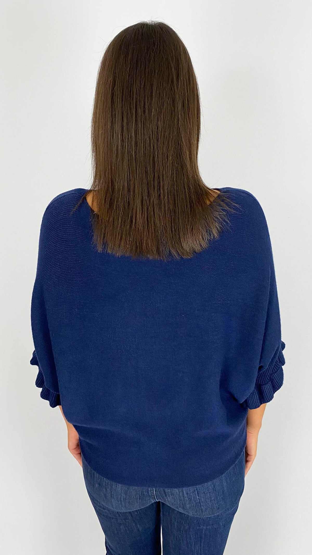 Frill sleeve batwing jumper | 6 Colours