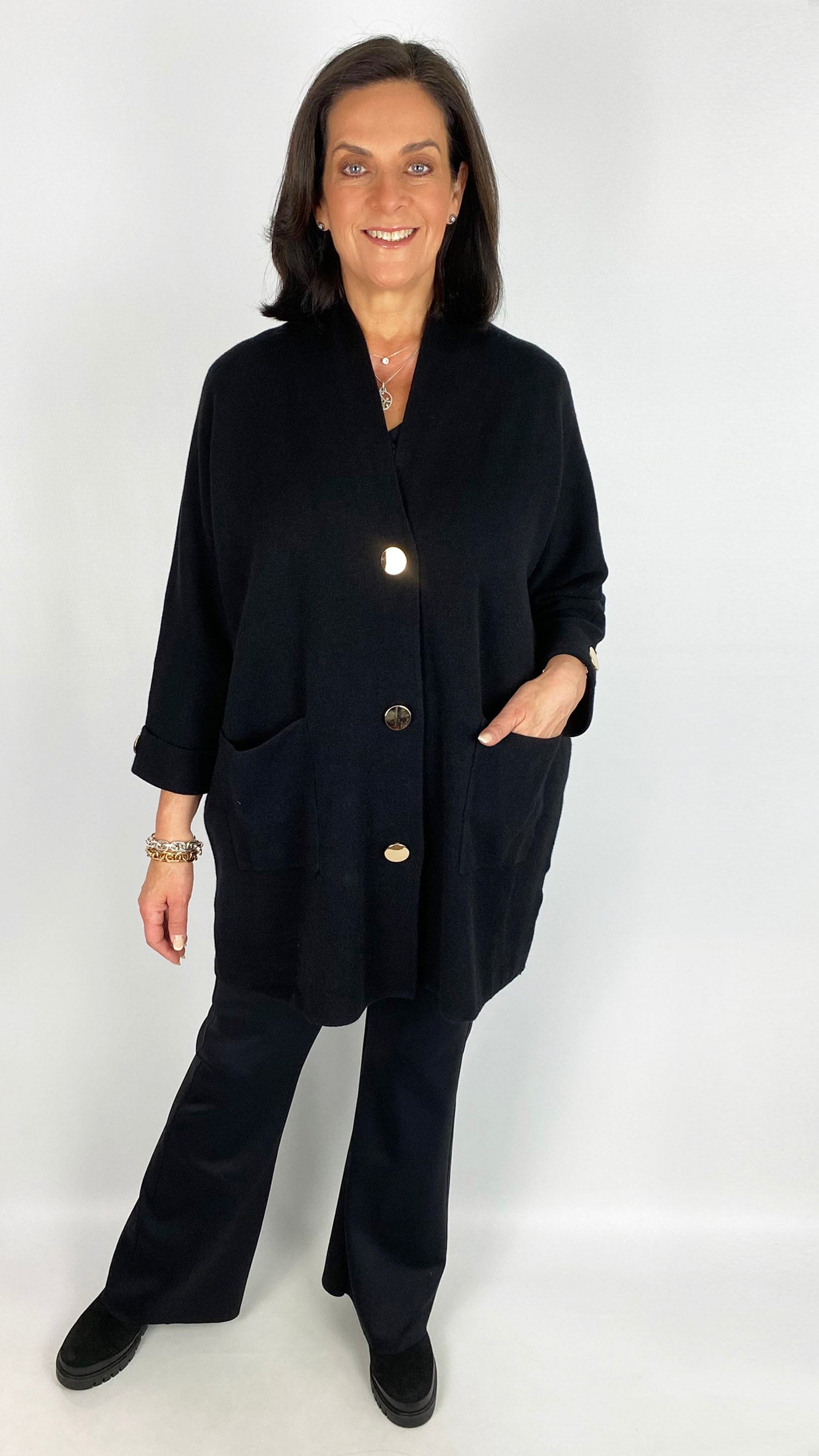Feature pocket popper button cardigan | 5 Colours
