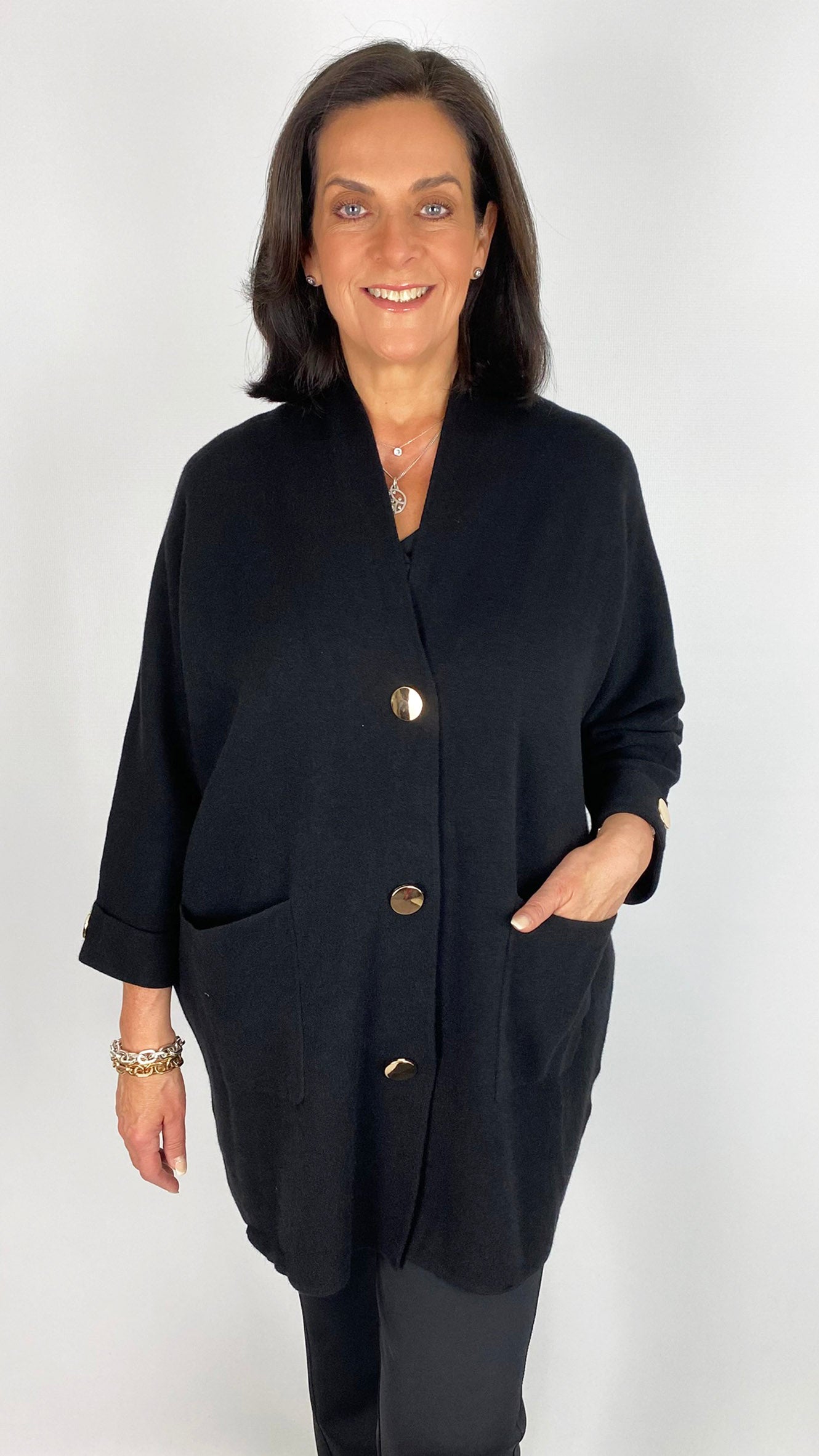Feature pocket popper button cardigan | 5 Colours