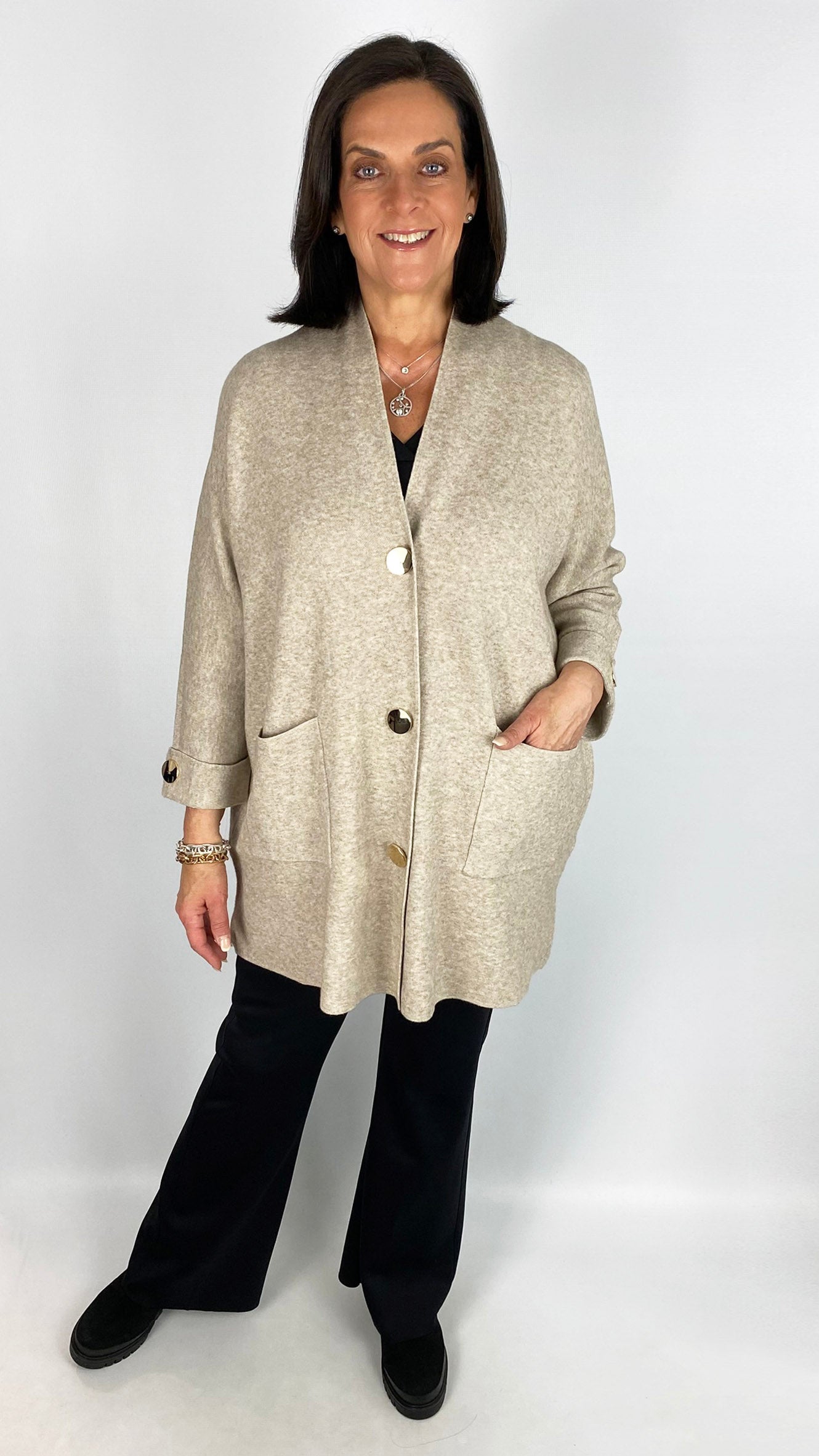 Feature pocket popper button cardigan | 5 Colours