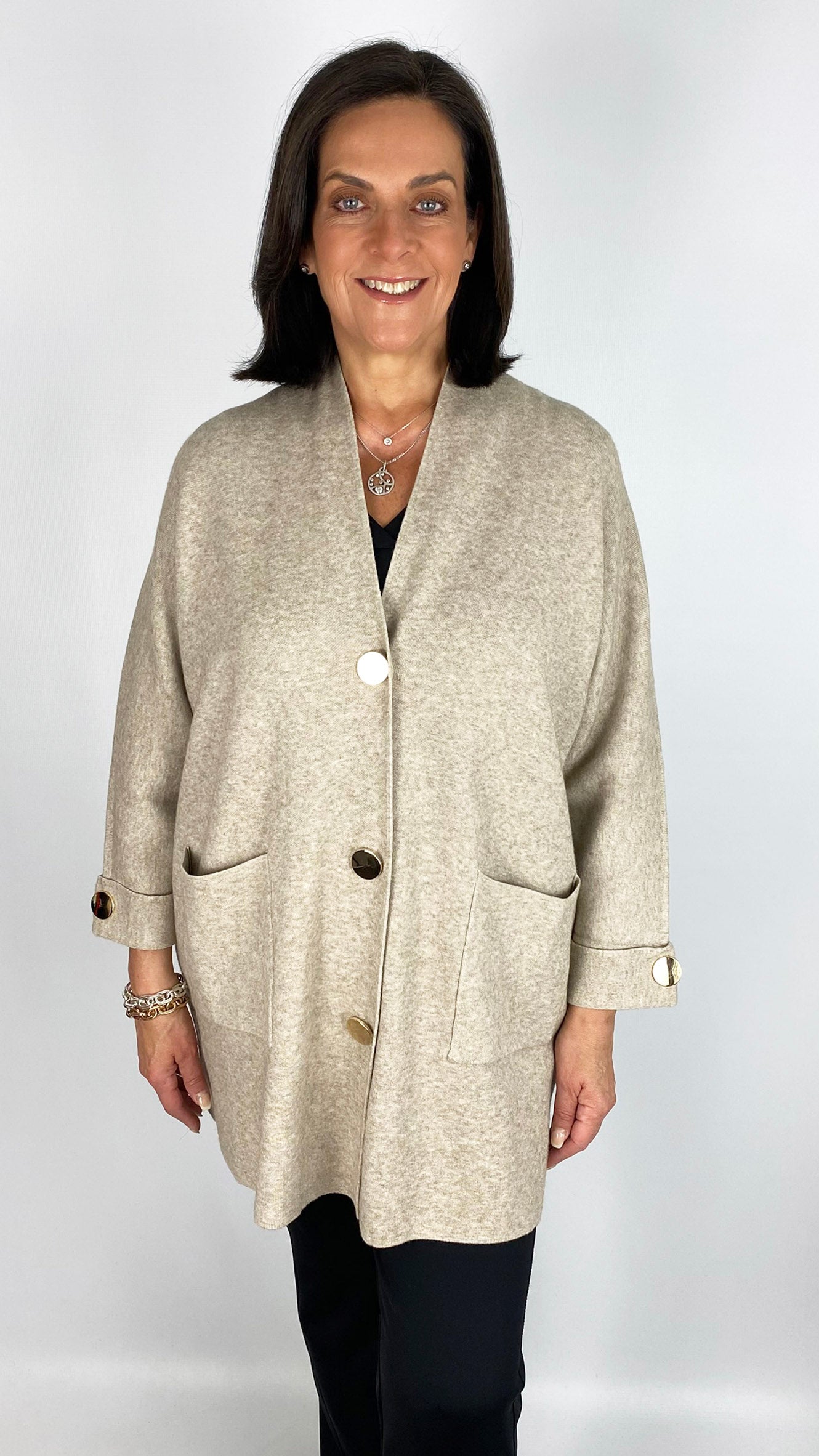Feature pocket popper button cardigan | 5 Colours