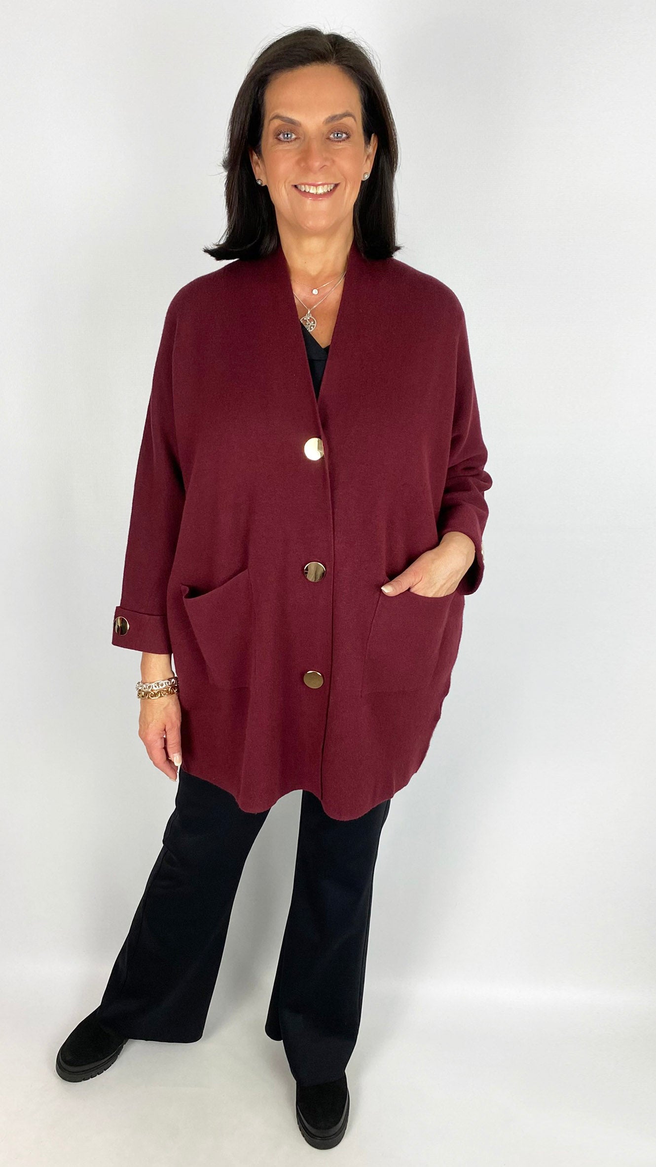 Feature pocket popper button cardigan | 5 Colours