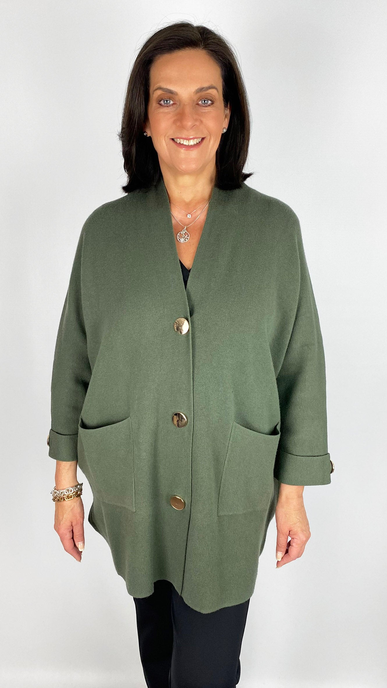 Feature pocket popper button cardigan | 5 Colours