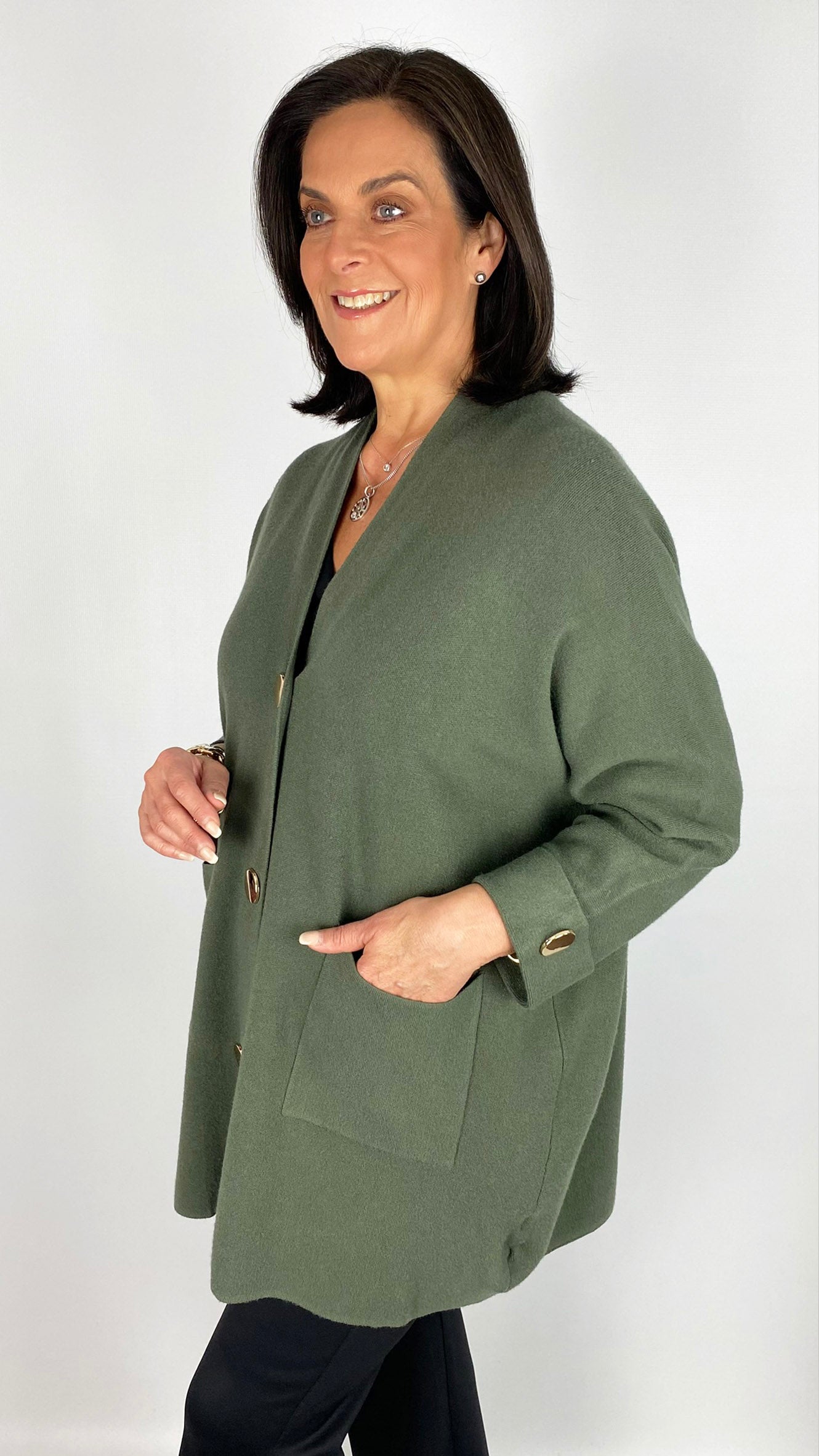 Feature pocket popper button cardigan | 5 Colours