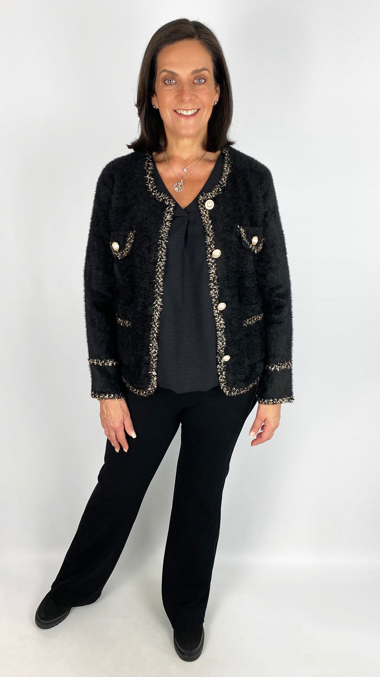 Designer-inspired brushed knit jacket | 2 colours