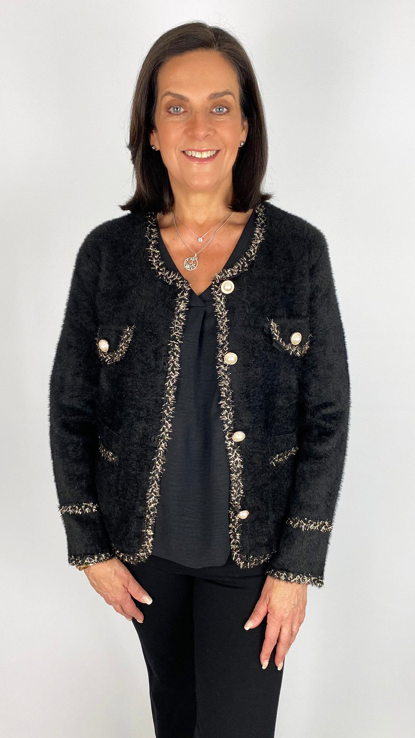 Designer-inspired brushed knit jacket | 2 colours