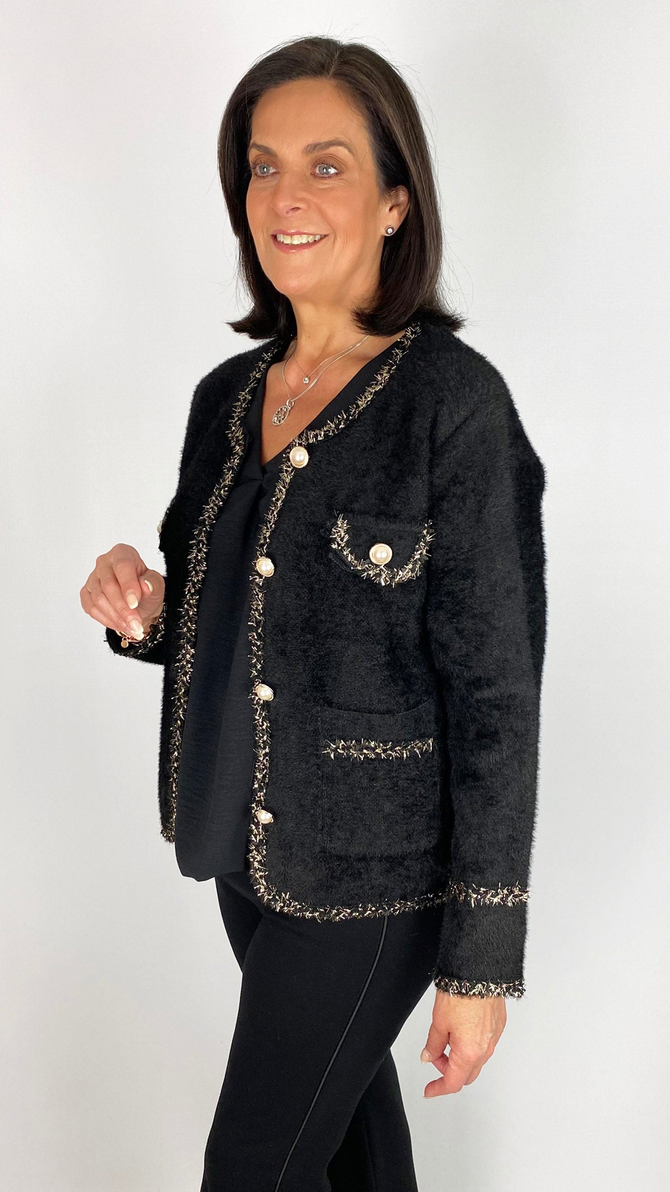 Designer-inspired brushed knit jacket | 2 colours