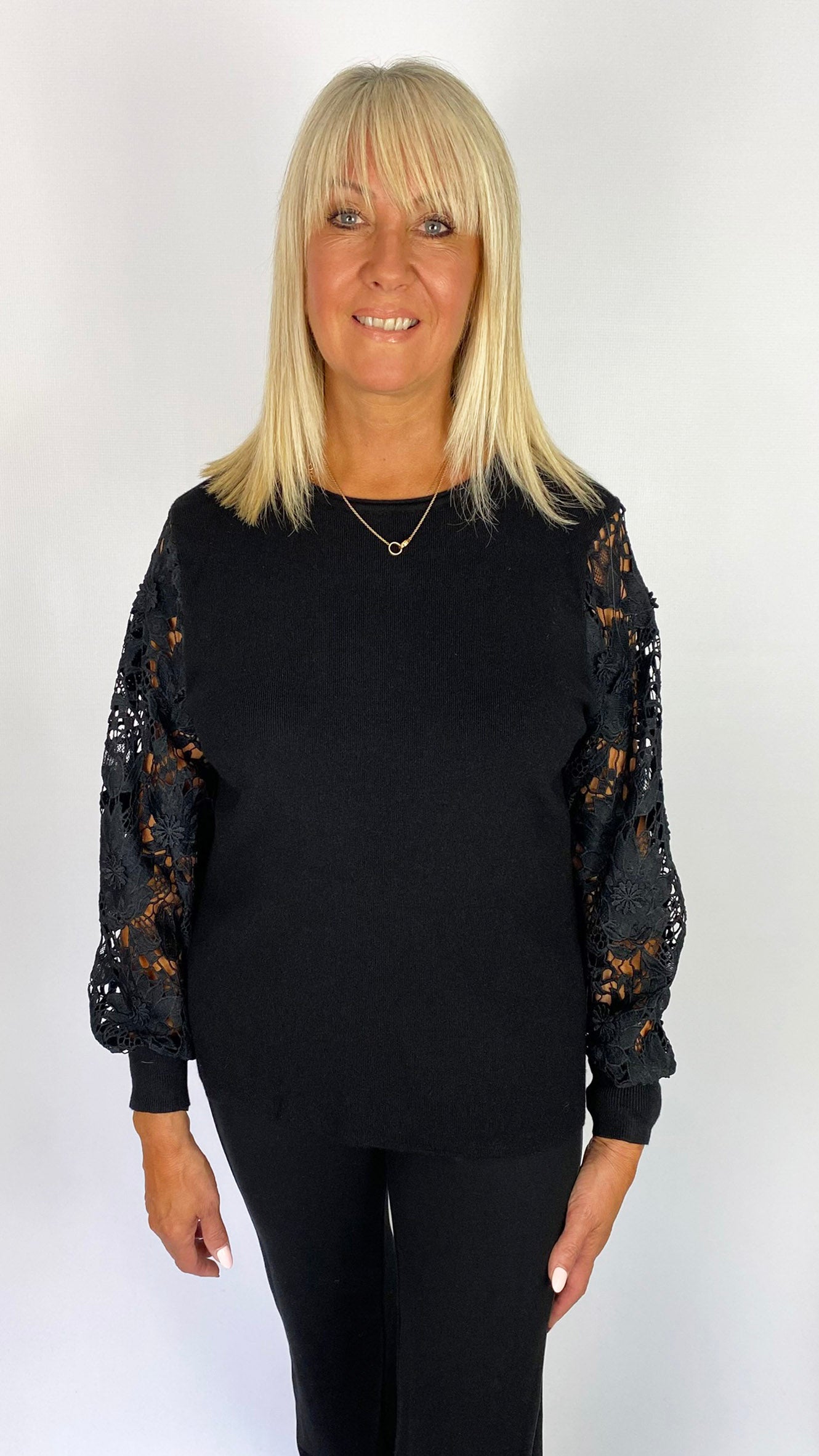 Crochet sleeve lightweight jumper | 3 Colours