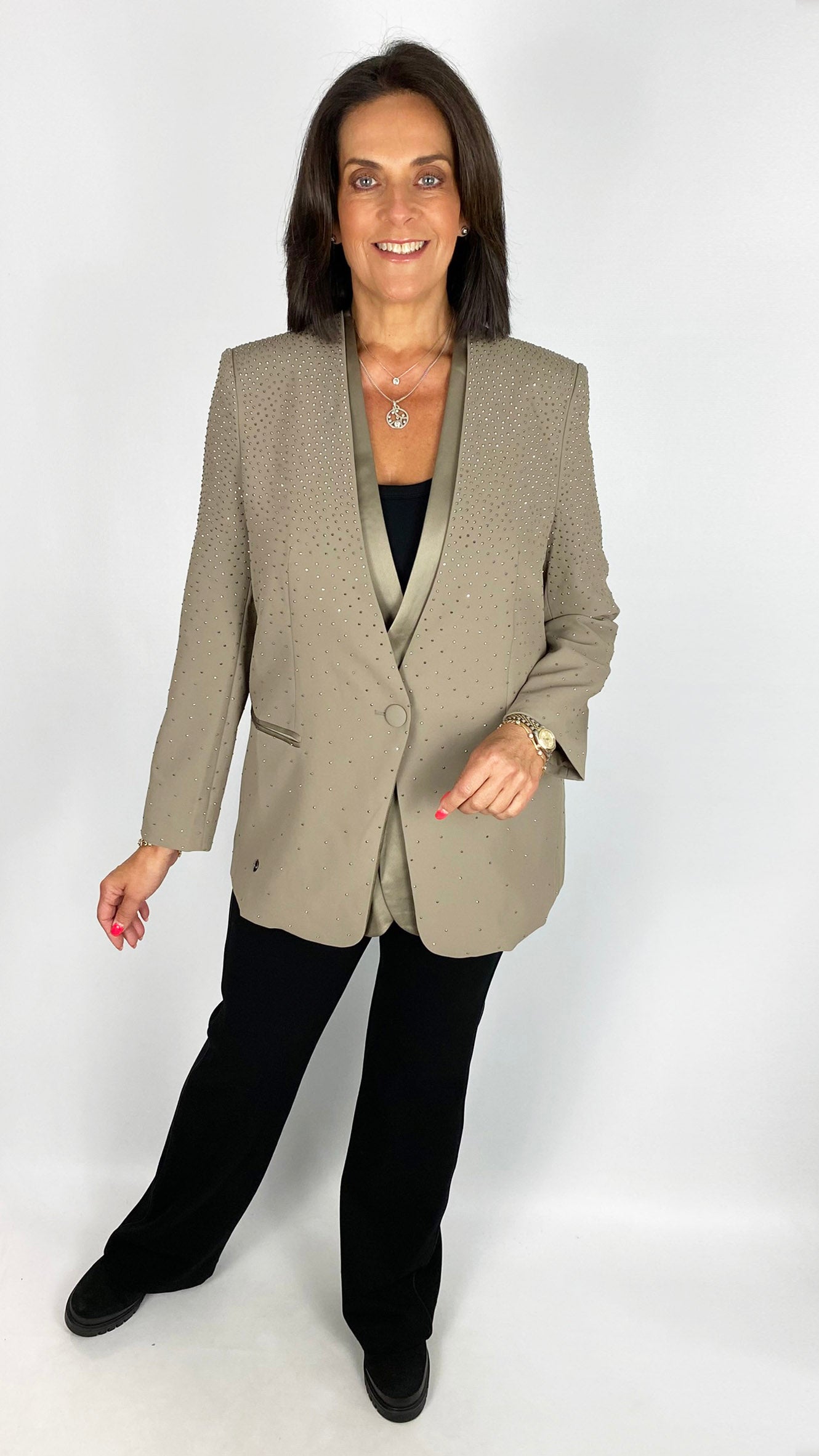Panel detail graduated studded blazer | 2 Colours | by Malissa J