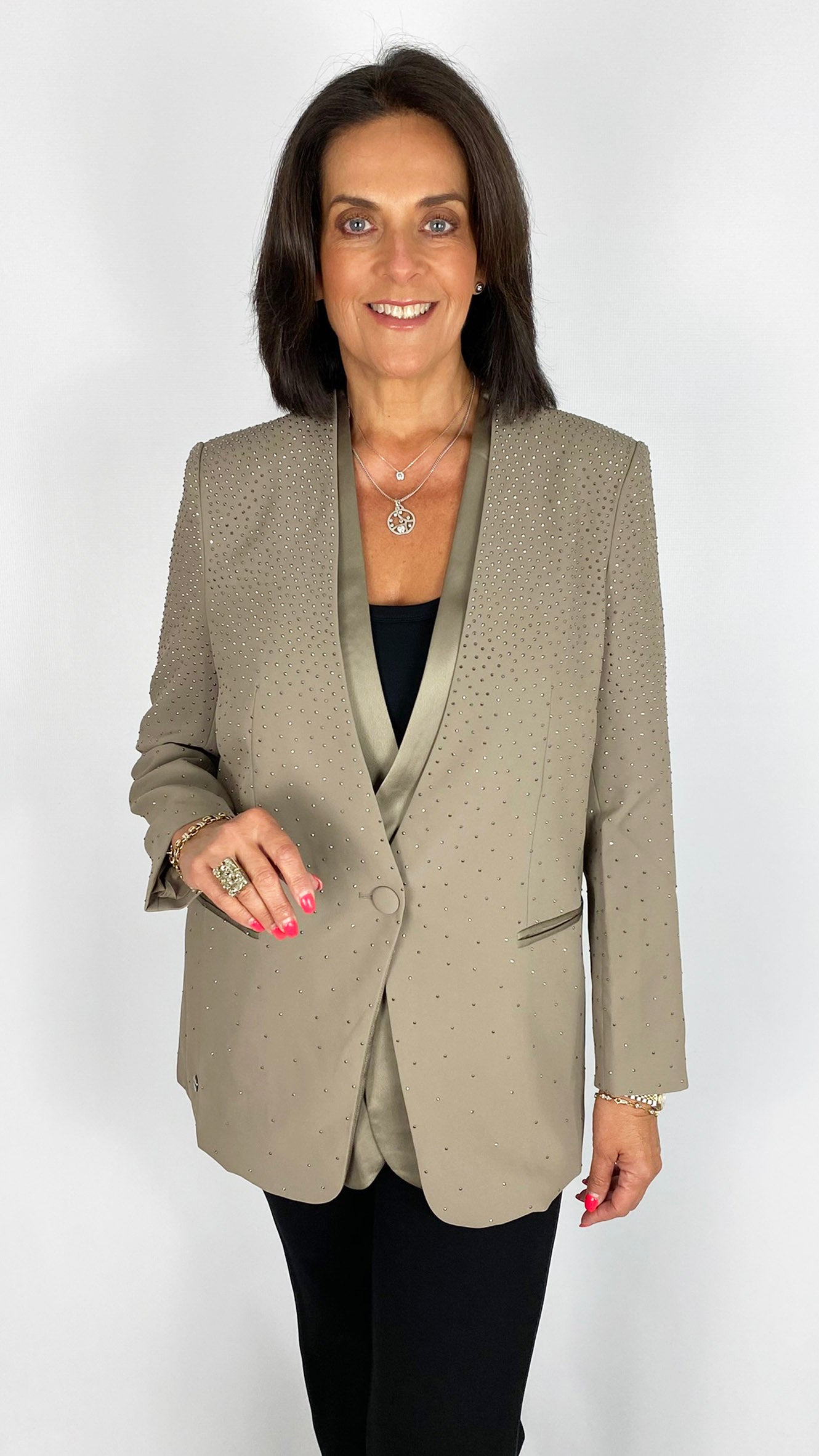 Panel detail graduated studded blazer | 2 Colours | by Malissa J