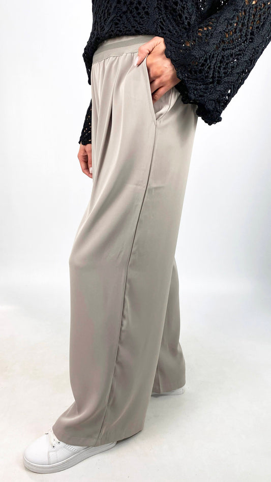 Woven wide-leg trouser w/ pockets by Malissa J (2 Colours)