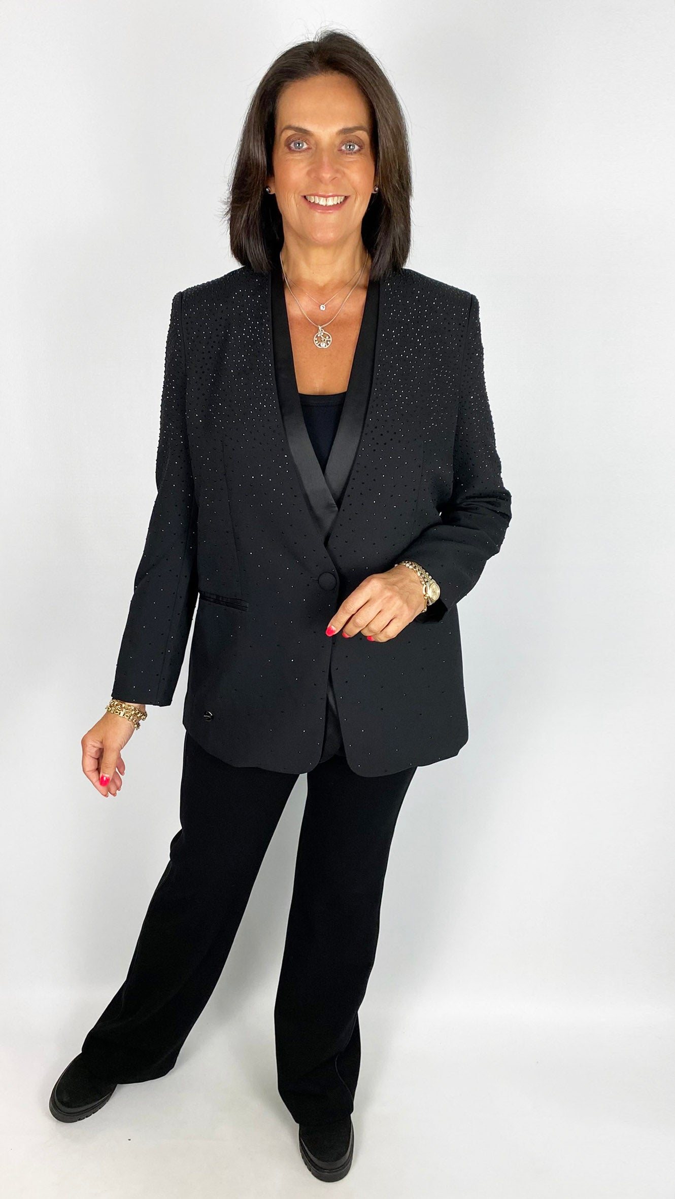 Panel detail graduated studded blazer | 2 Colours | by Malissa J