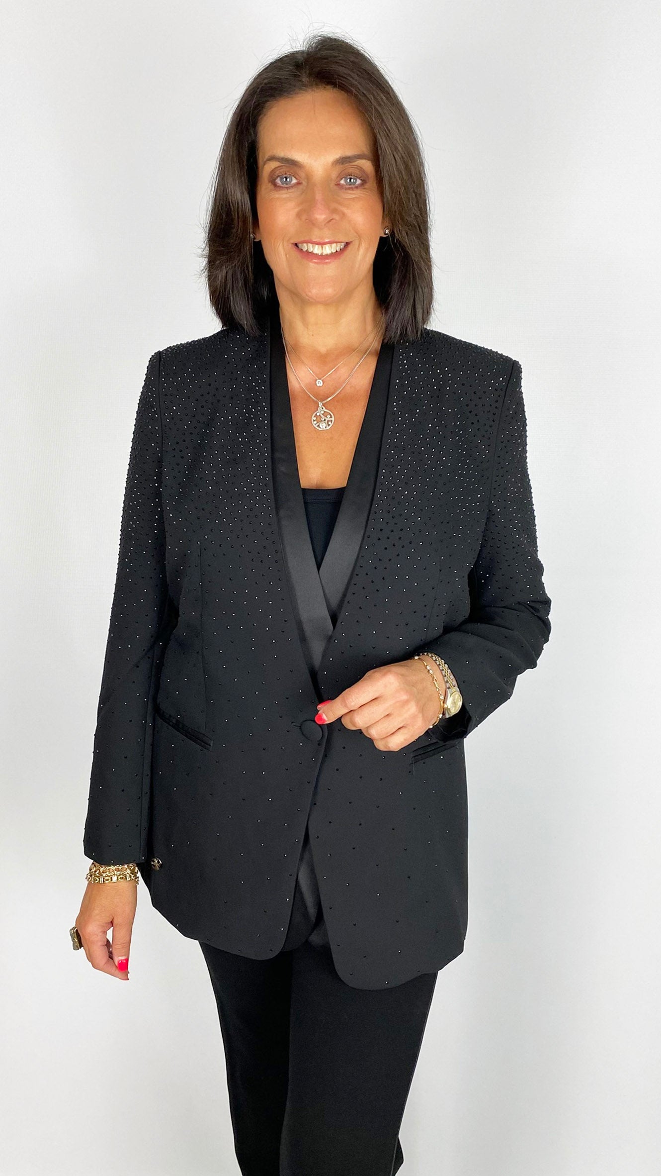 Panel detail graduated studded blazer | 2 Colours | by Malissa J