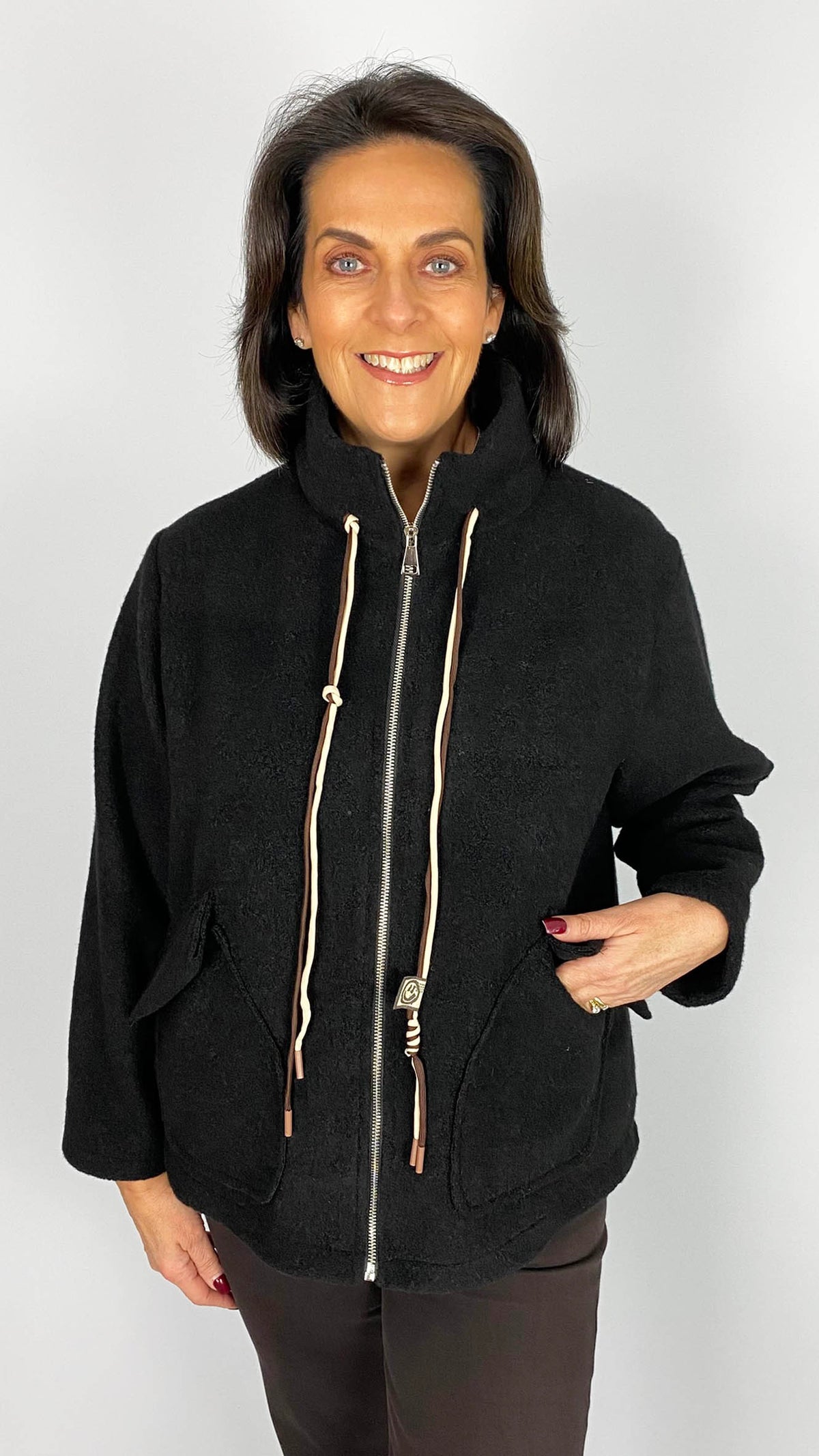 Zip-through funnel neck jacket | 3 Colours