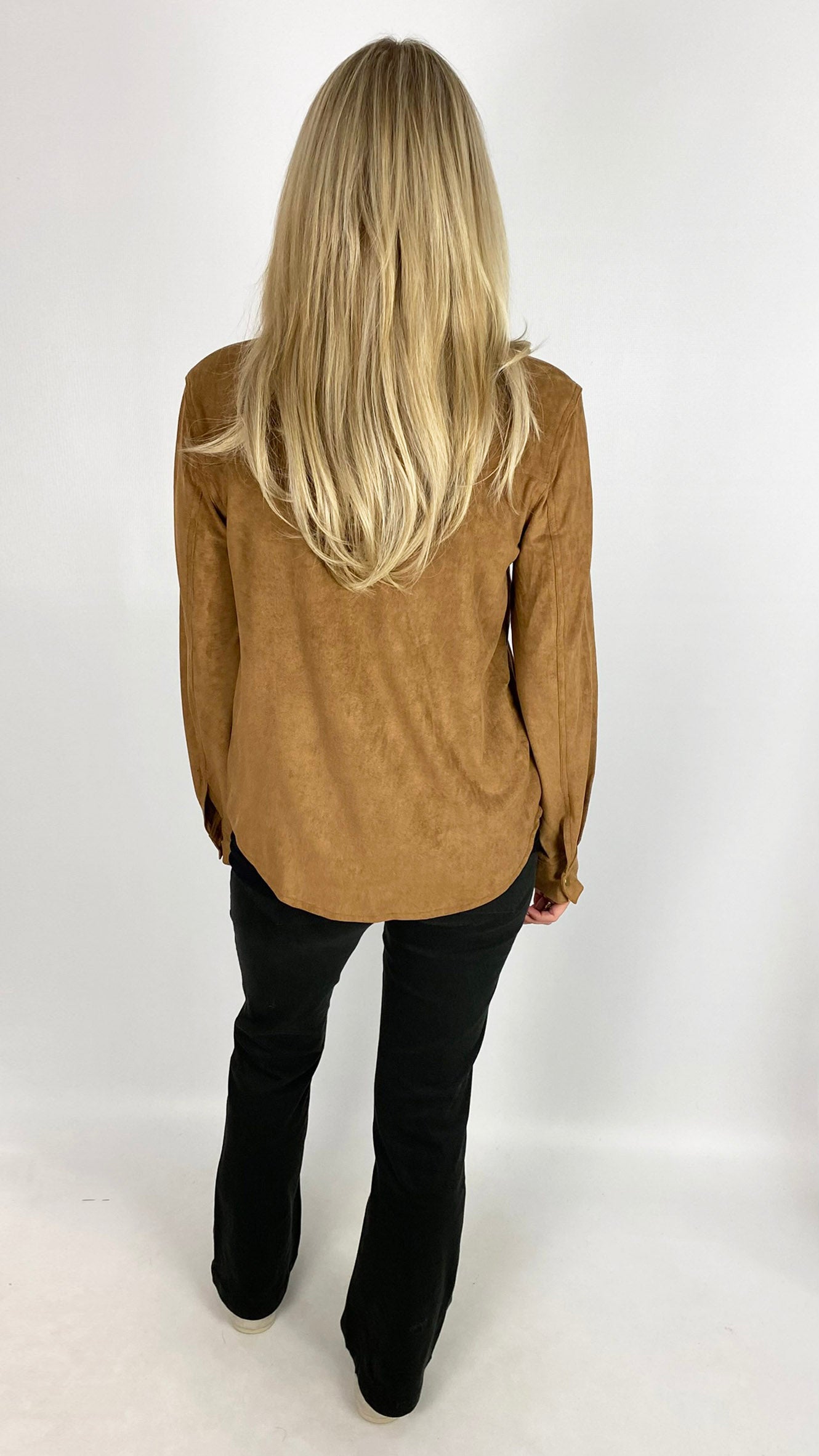 Suedette shacket | Tan