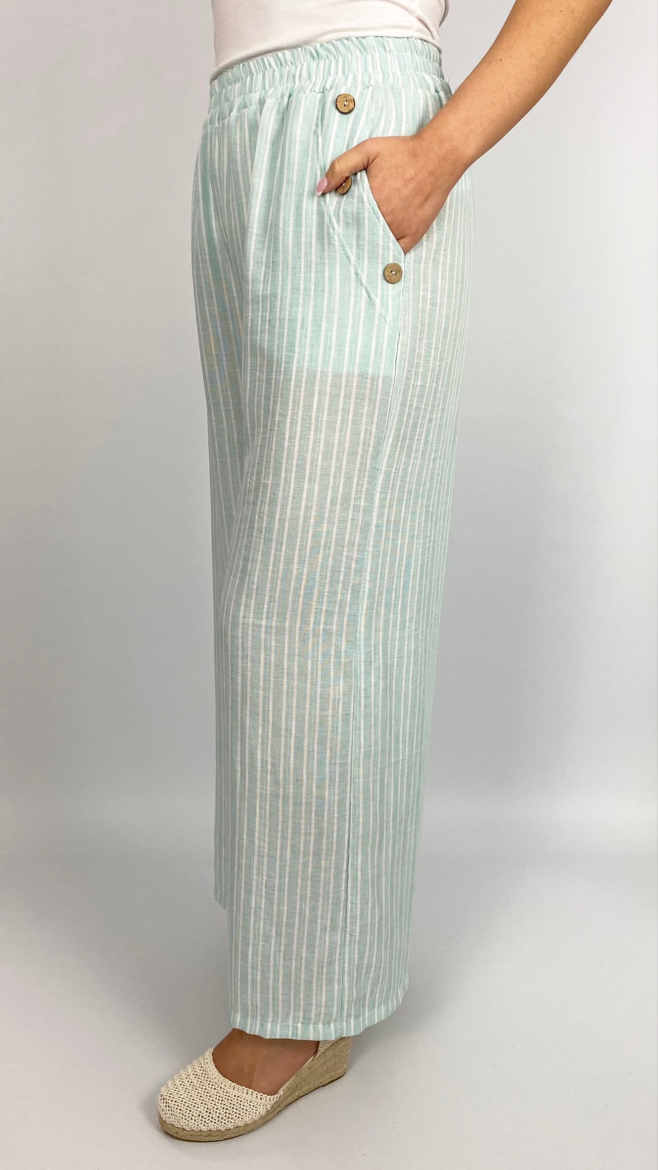 Cotton wide-leg stripe pants | 5 Colours