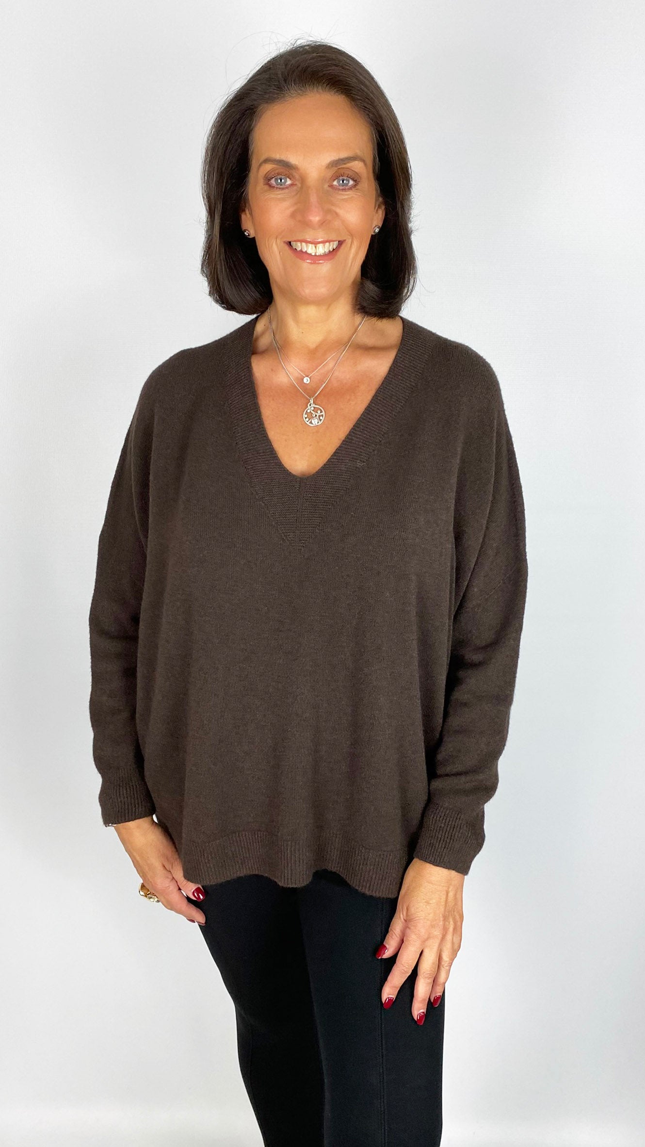 My split side & ribbed v-neck jumper | 5 Colours