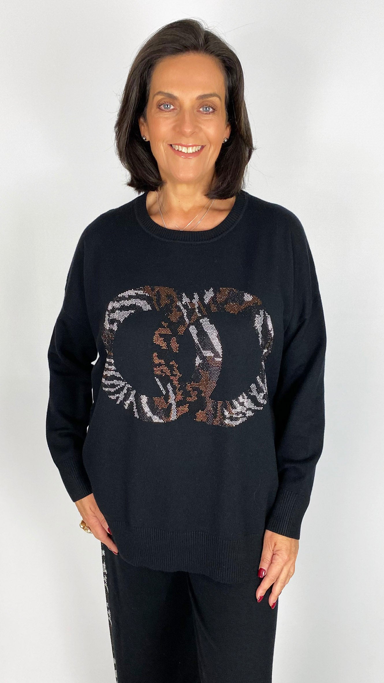 Animal stud circle knitted jumper | 3 Colours | by Malissa J