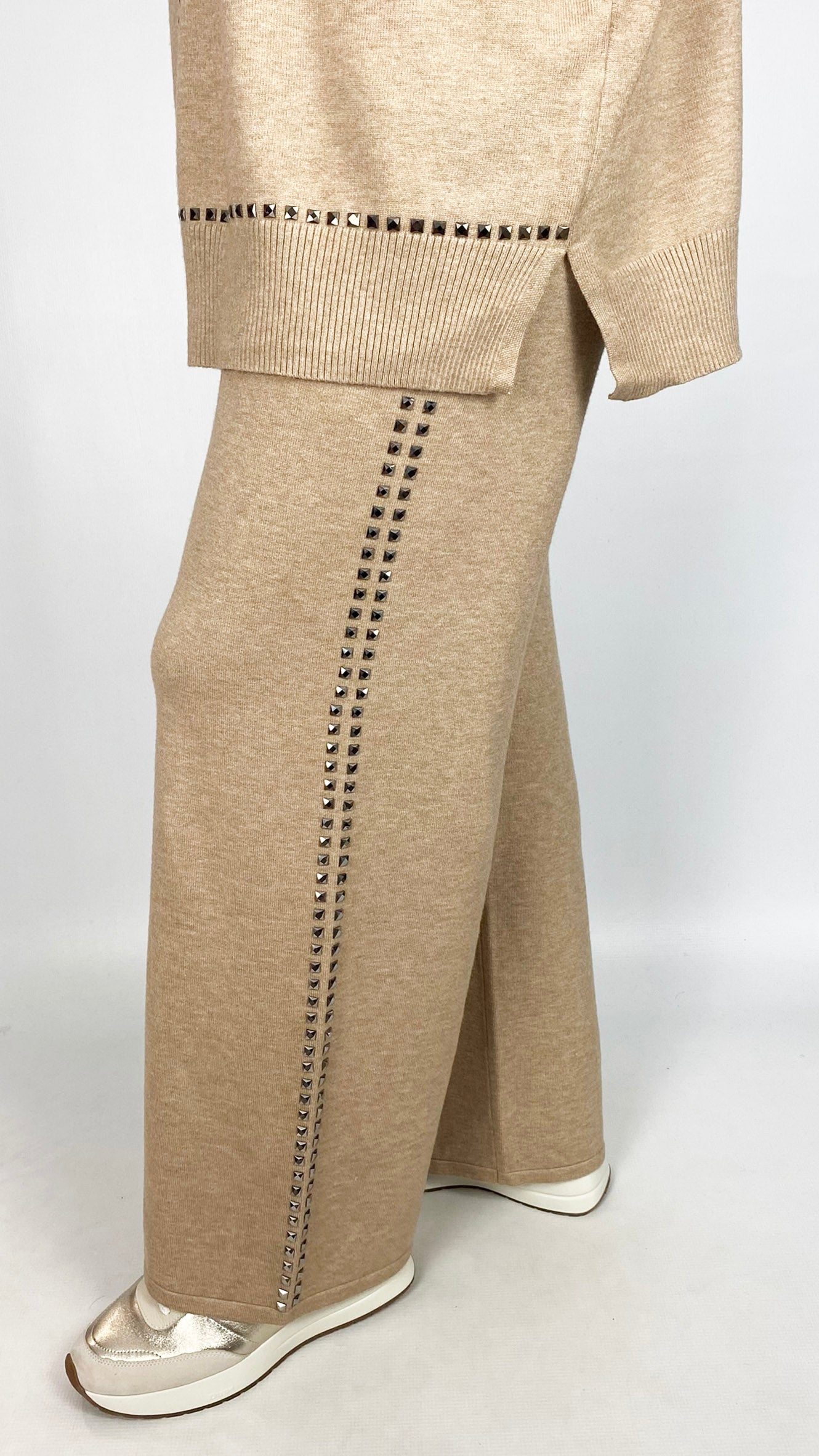 Knitted pull-on studded trouser | 2 Colours | by Malissa J