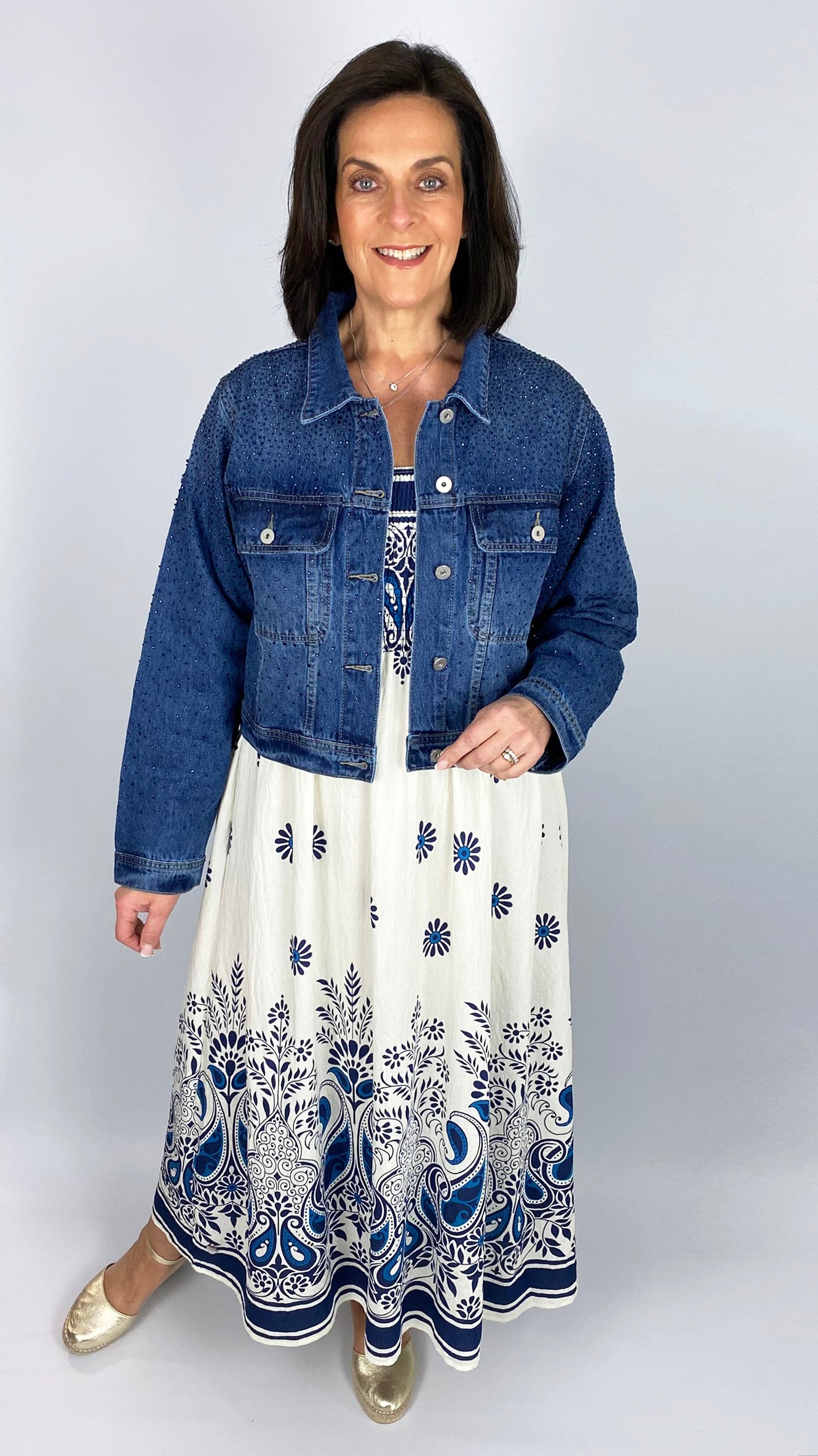 Western style embellished denim jacket | by Malissa J