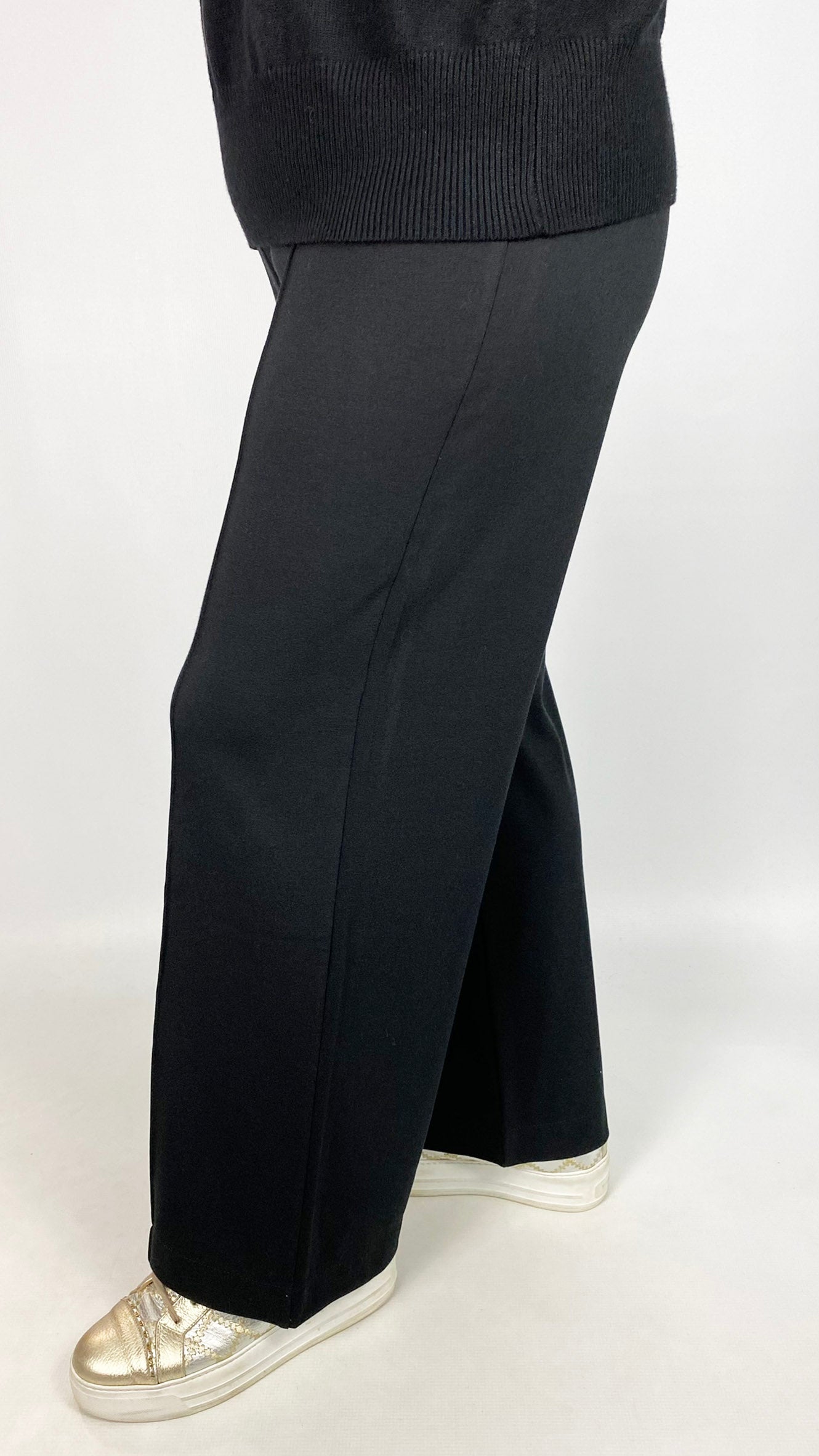 Centre seam pull-on wide-leg jersey trouser | 2 Colours | by Malissa J