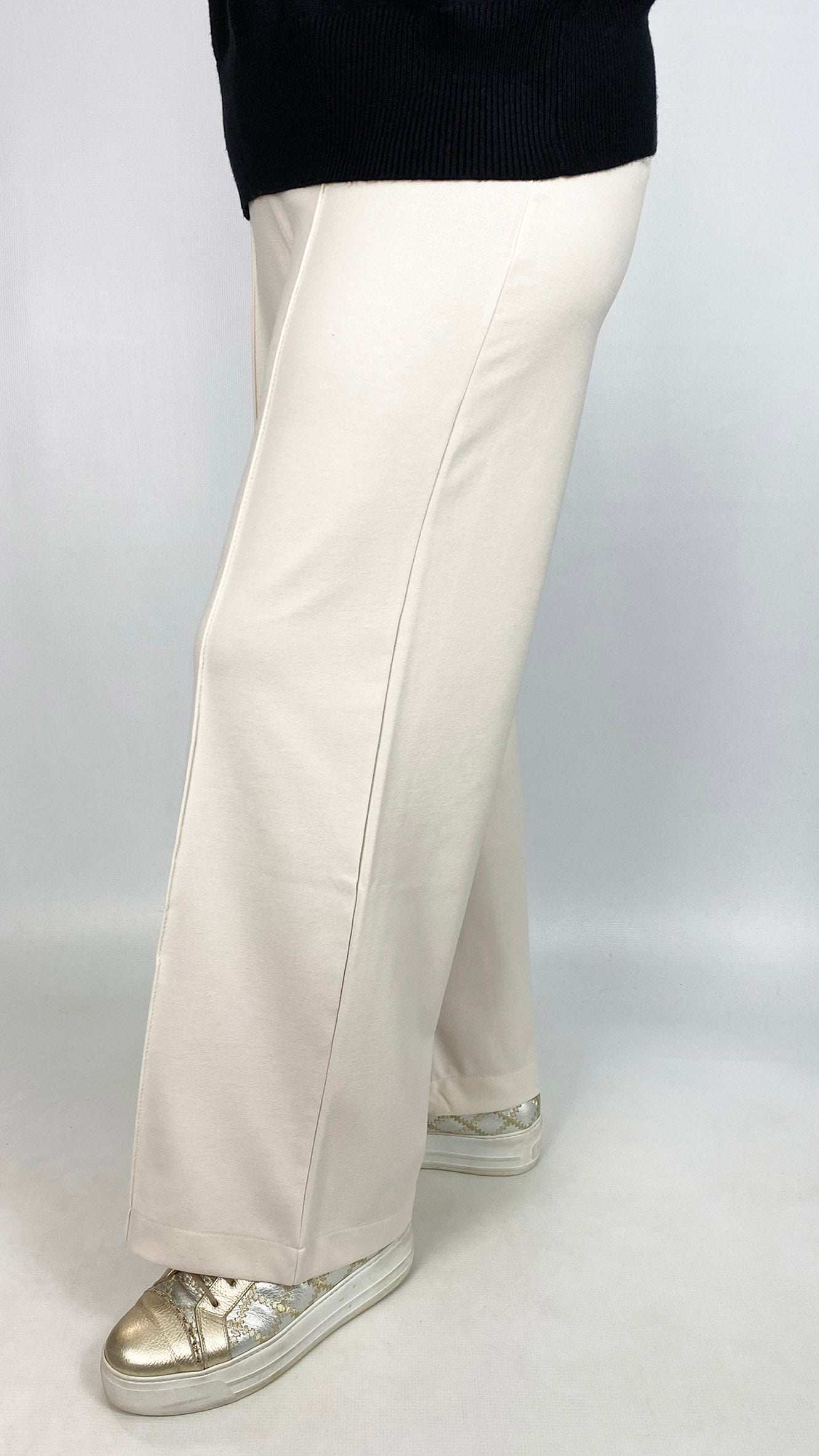 Centre seam pull-on wide-leg jersey trouser | 2 Colours | by Malissa J