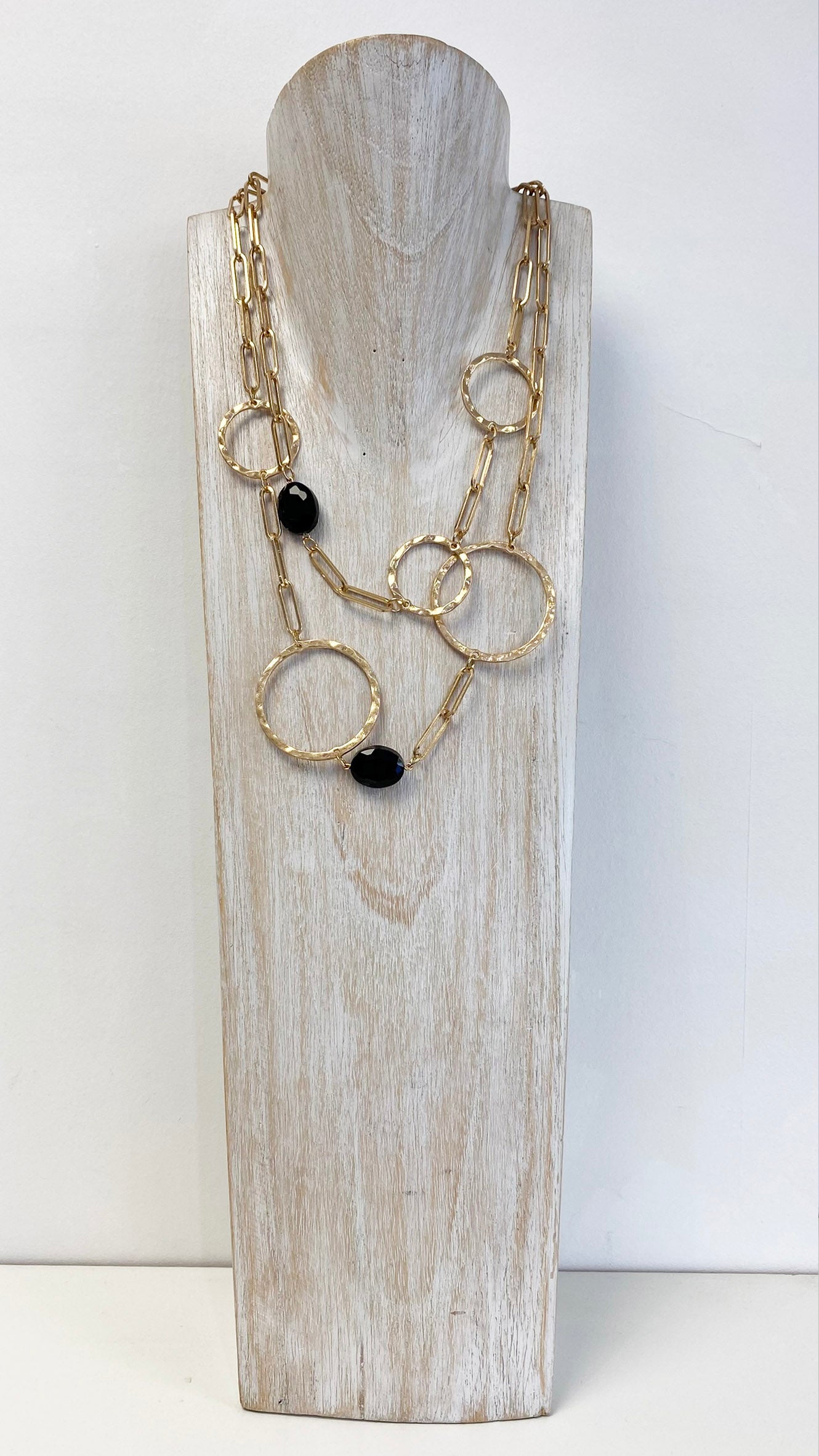 Sally short necklace | Silver/Taupe