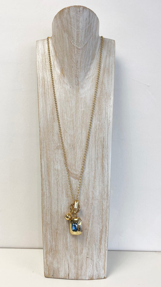Hannah long necklace | Gold/Blue