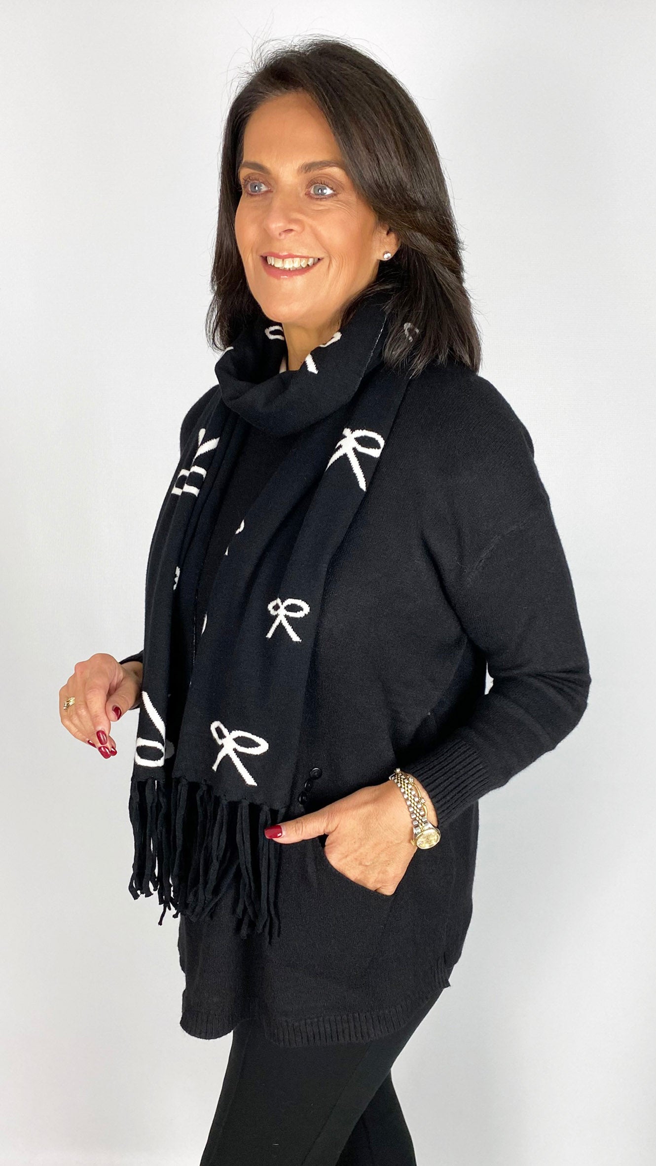 Button pocket jumper w/ coordinating scarf | 6 Colours