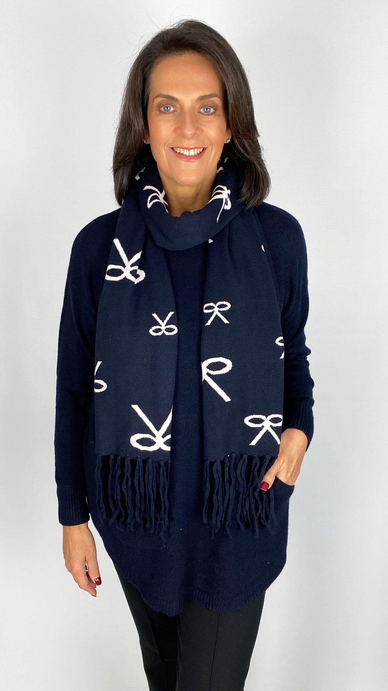 Button pocket jumper w/ coordinating scarf | 6 Colours