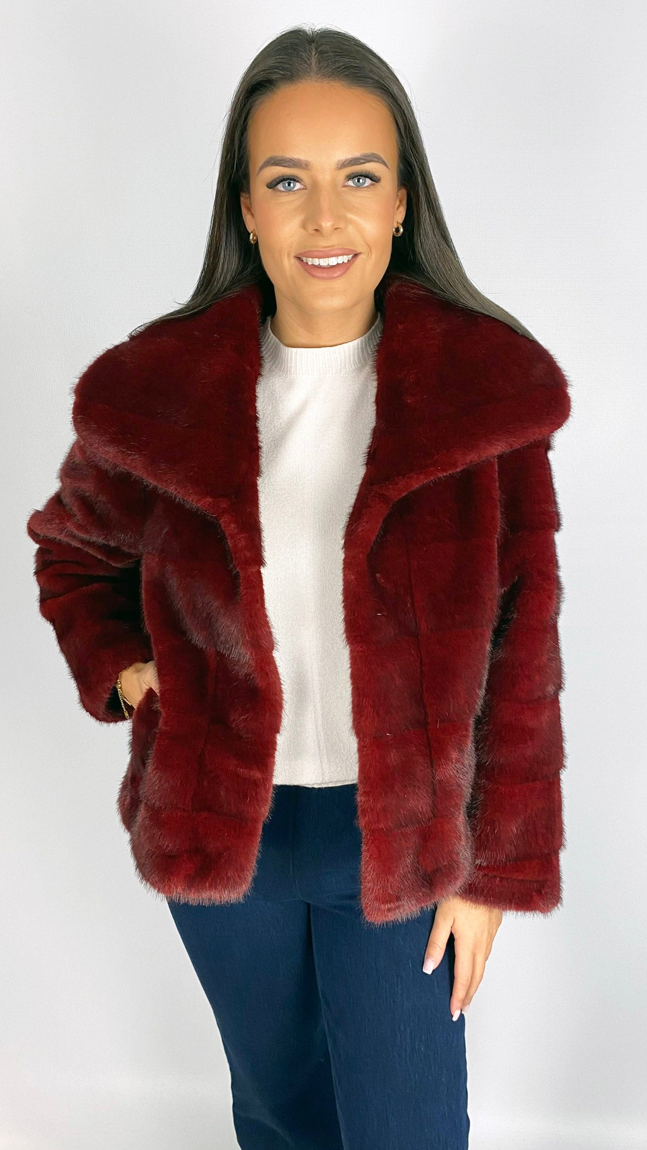 Faux fur collar jacket | 2 Colours