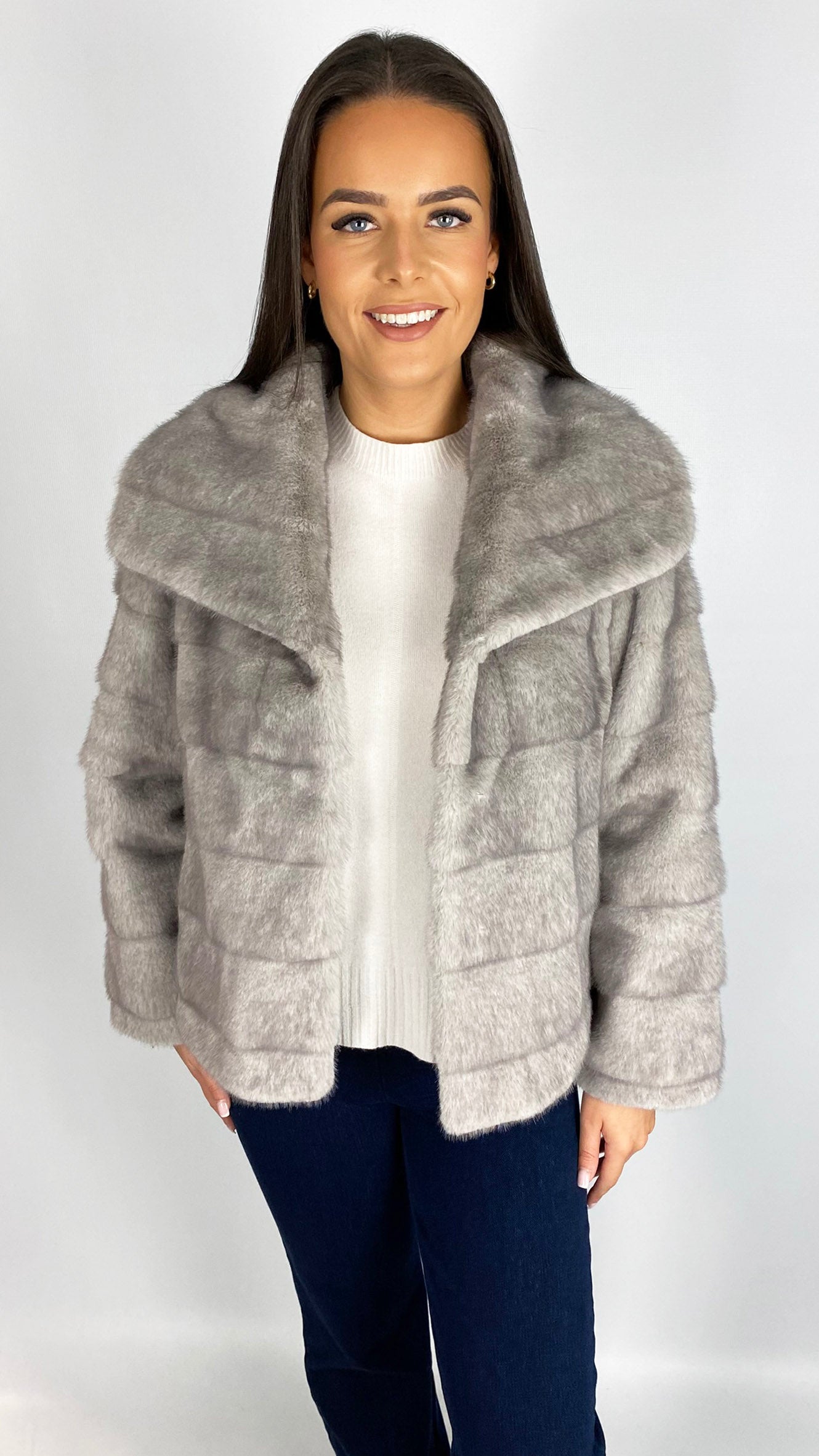 Faux fur collar jacket | 2 Colours