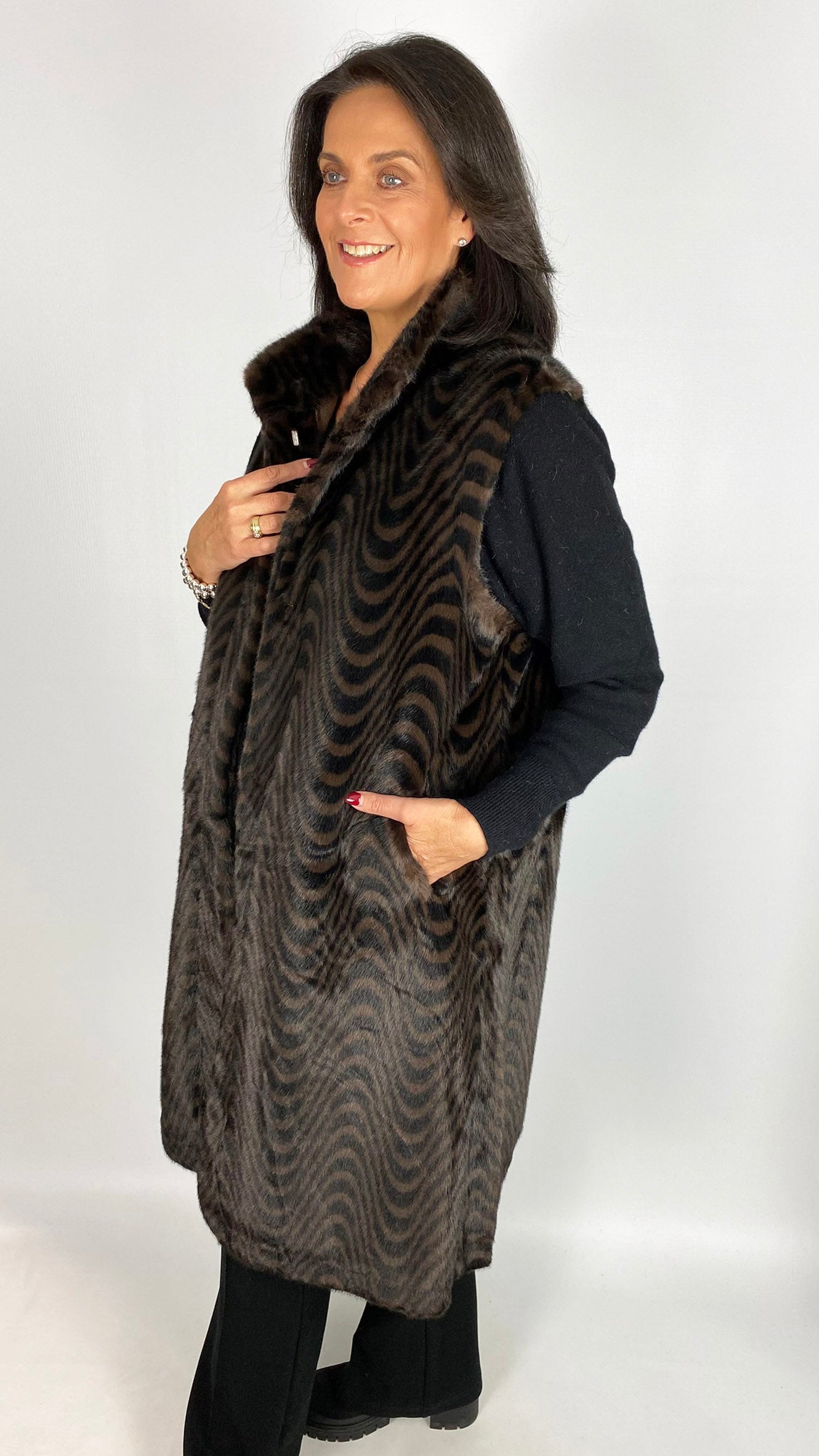 Longline faux fur gilet | 2 Colours | by Malissa J