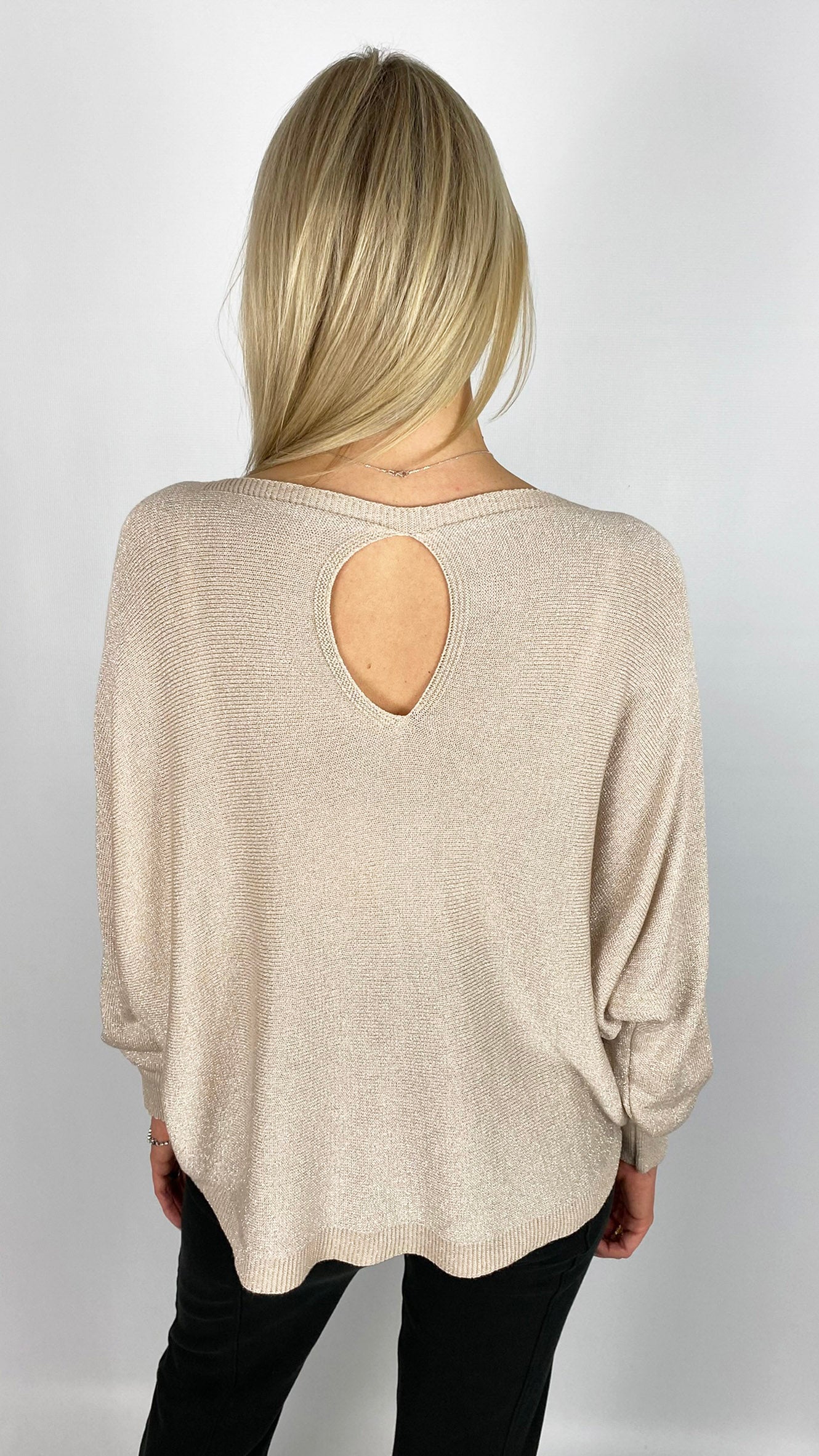Lurex slash neck LS top | 4 Colours