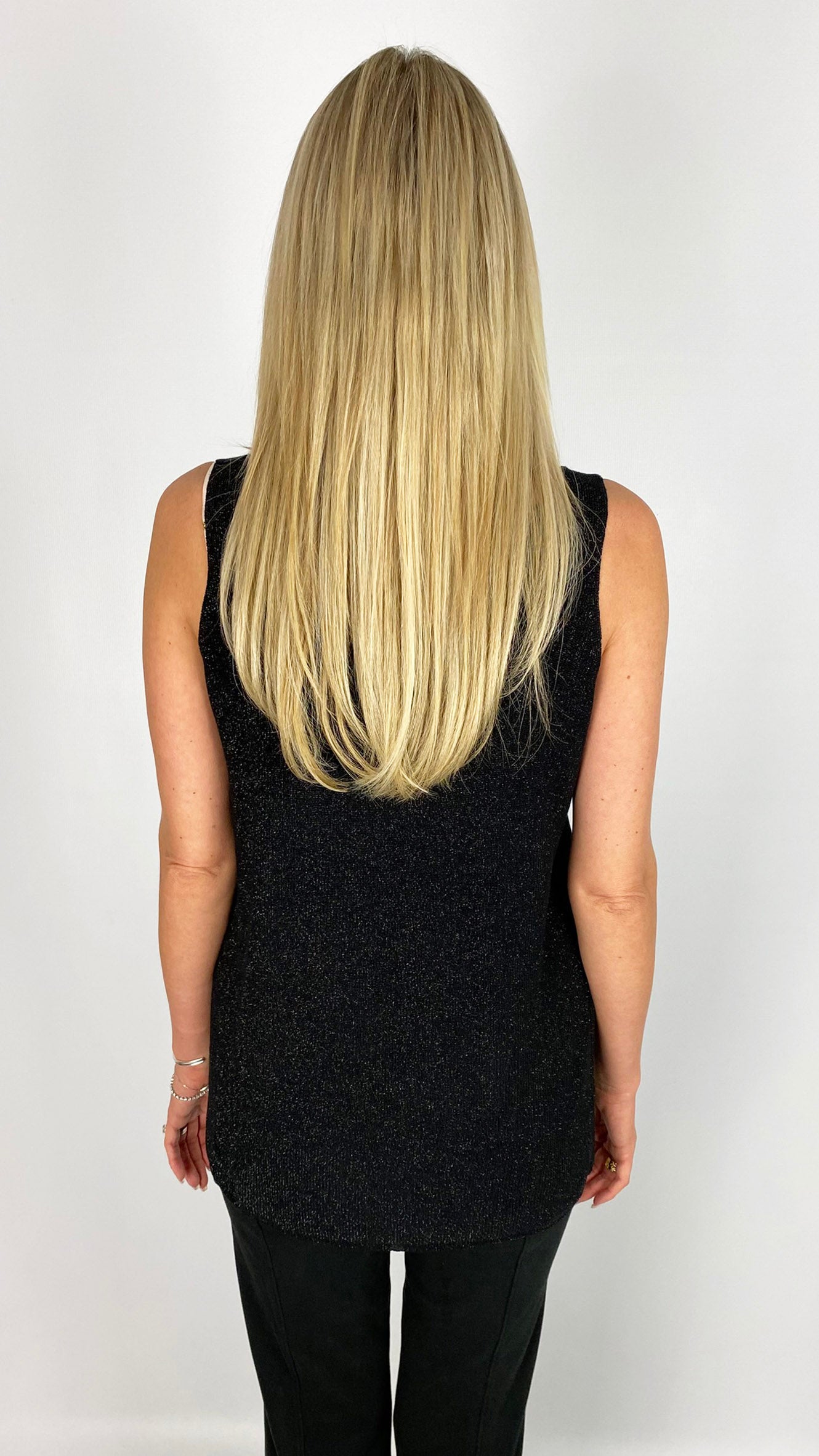 Lurex & studded v-neck sleeveless top | by Malissa J