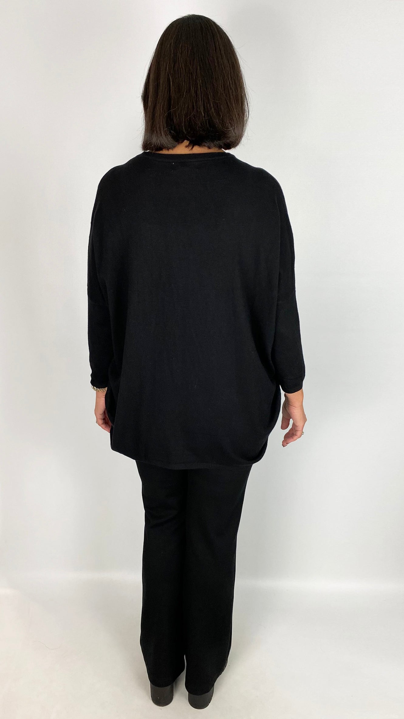 Embroidered sequin detail jumper | Black