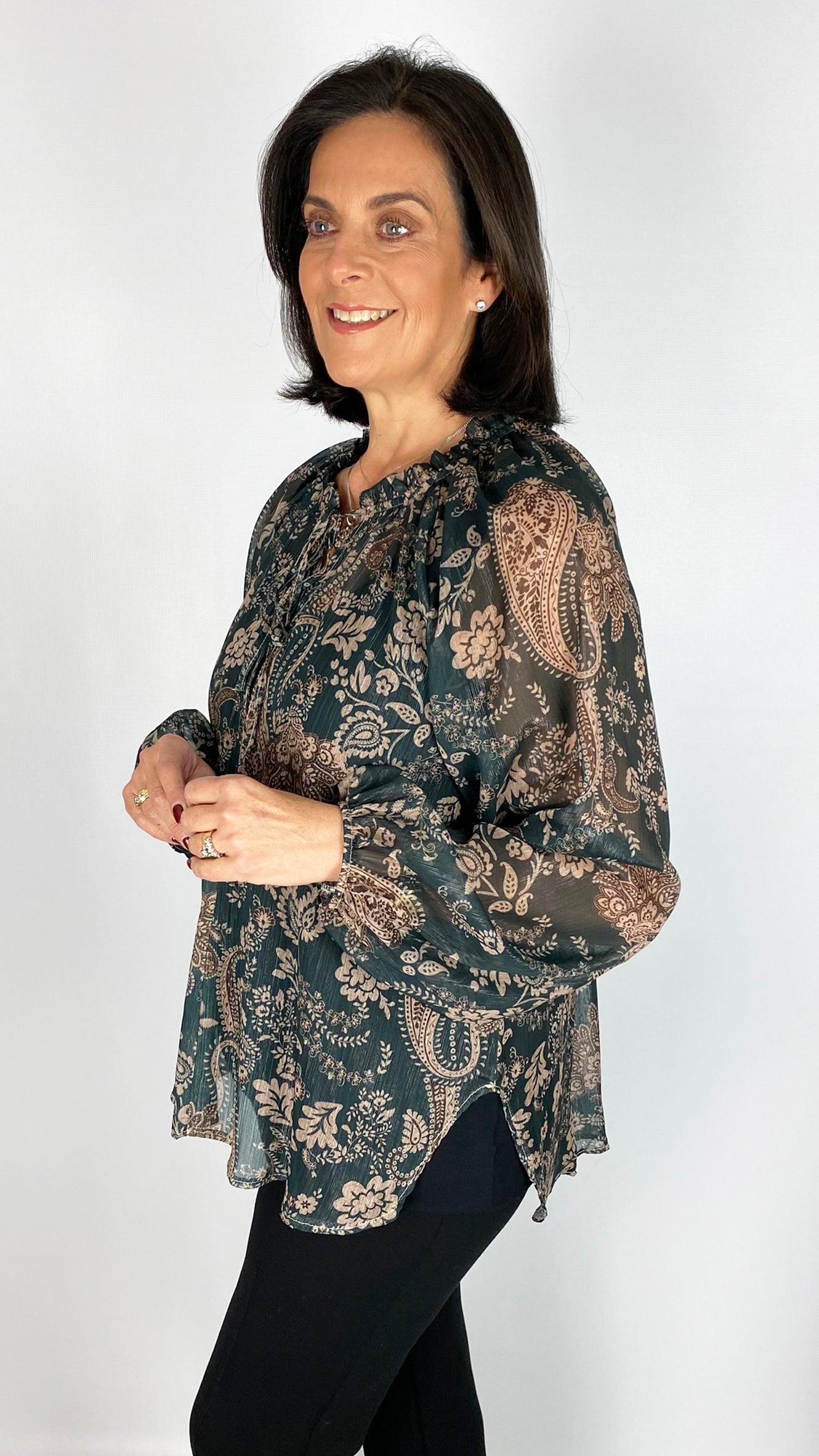 Chiffon paisley tie-or-not blouse | 4 Colours