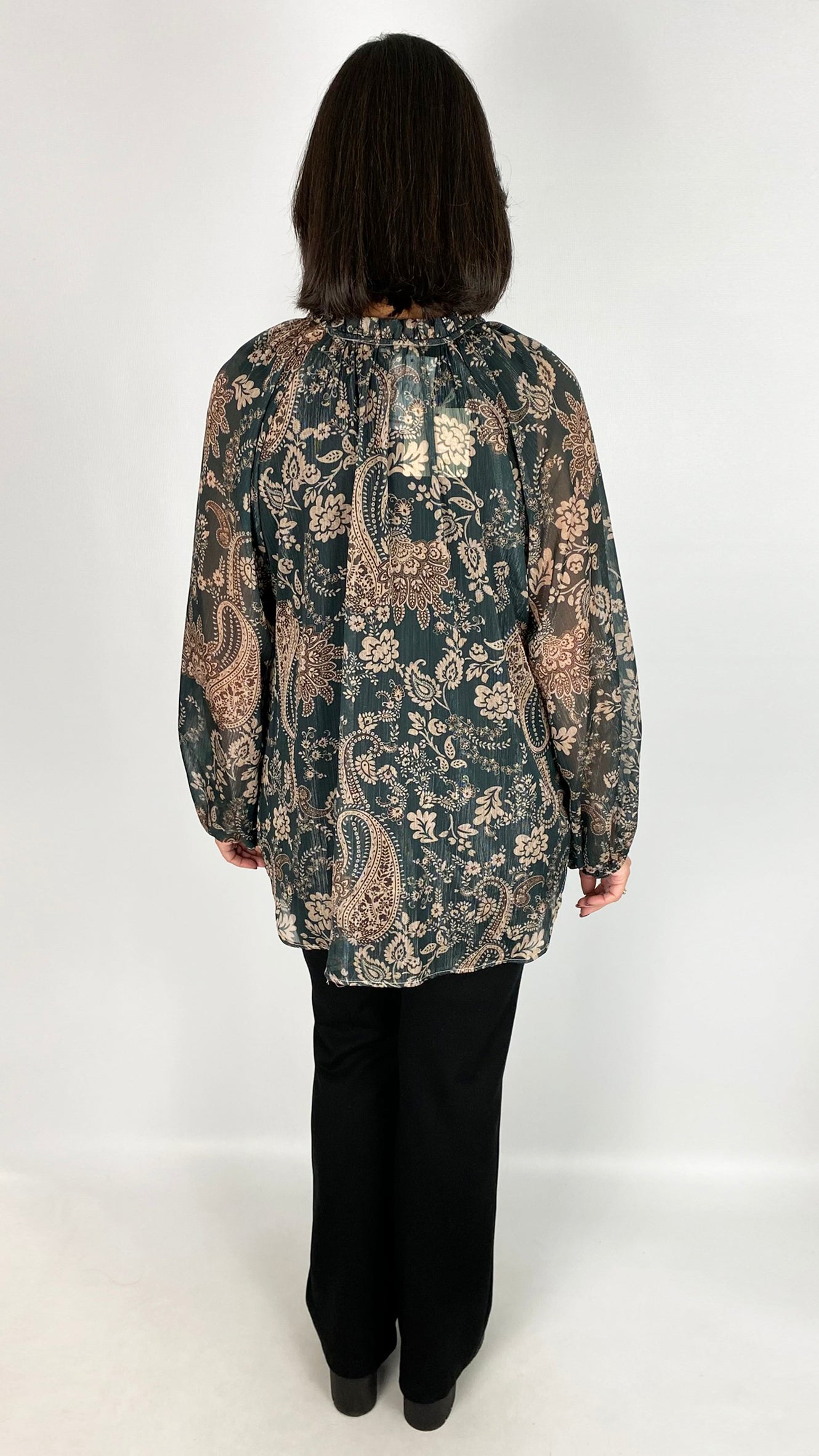 Chiffon paisley tie-or-not blouse | 4 Colours
