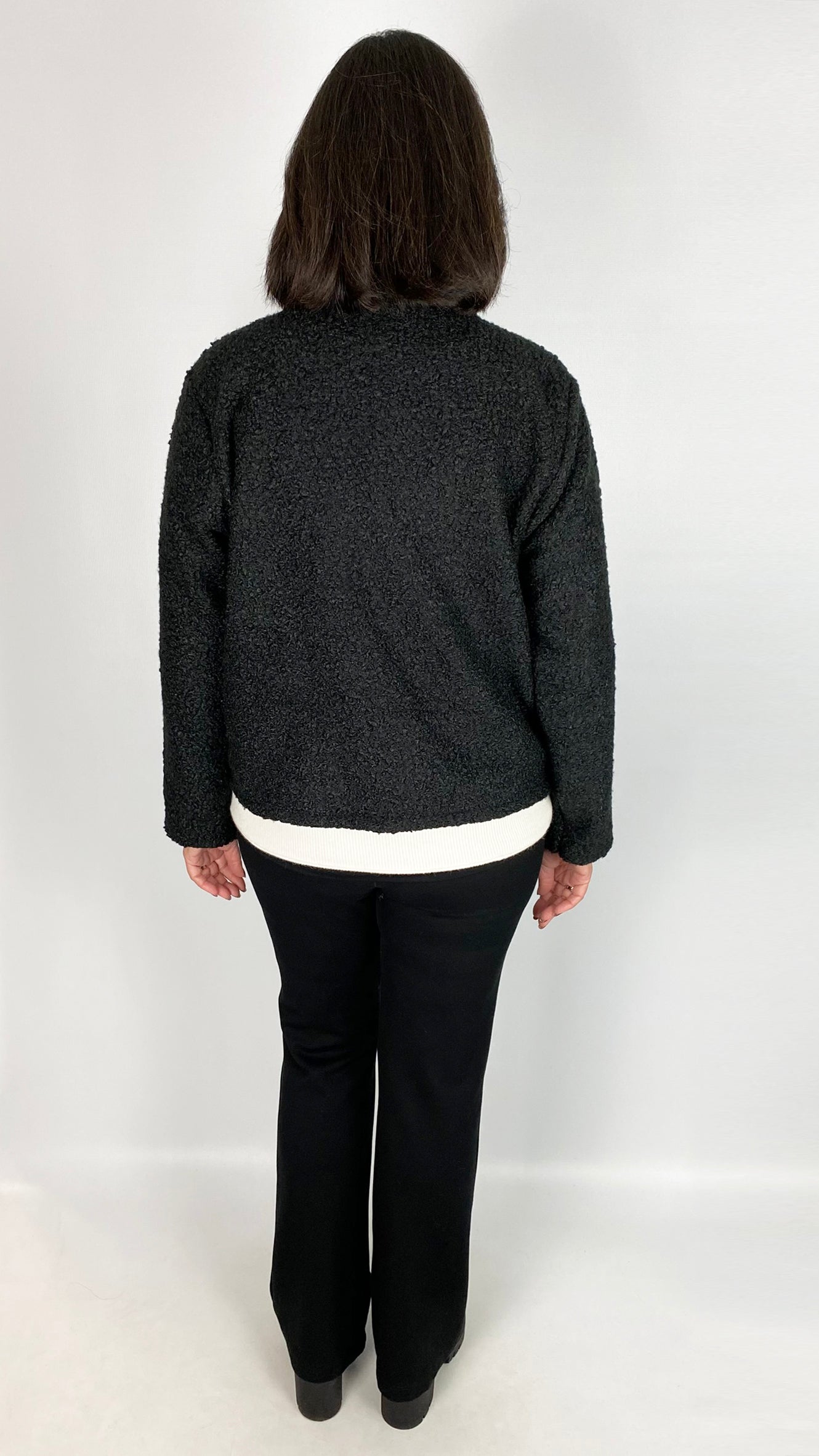 Boucle feature button jacket | 2 Colours